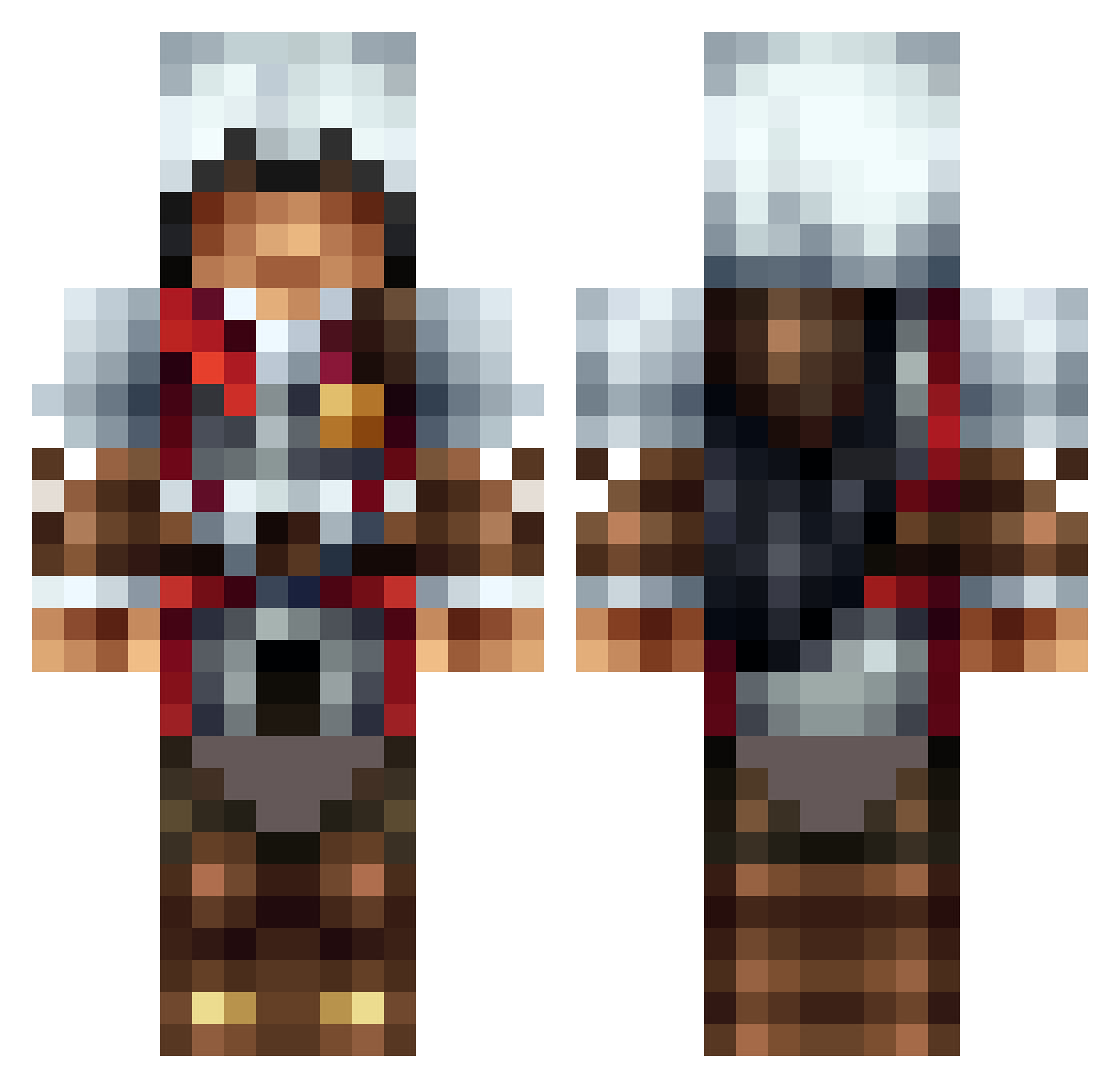 Ju7012 Minecraft skin, front and back view
