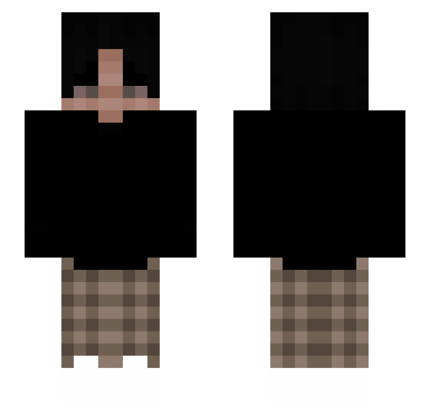 Promoters Minecraft skin, front and back view