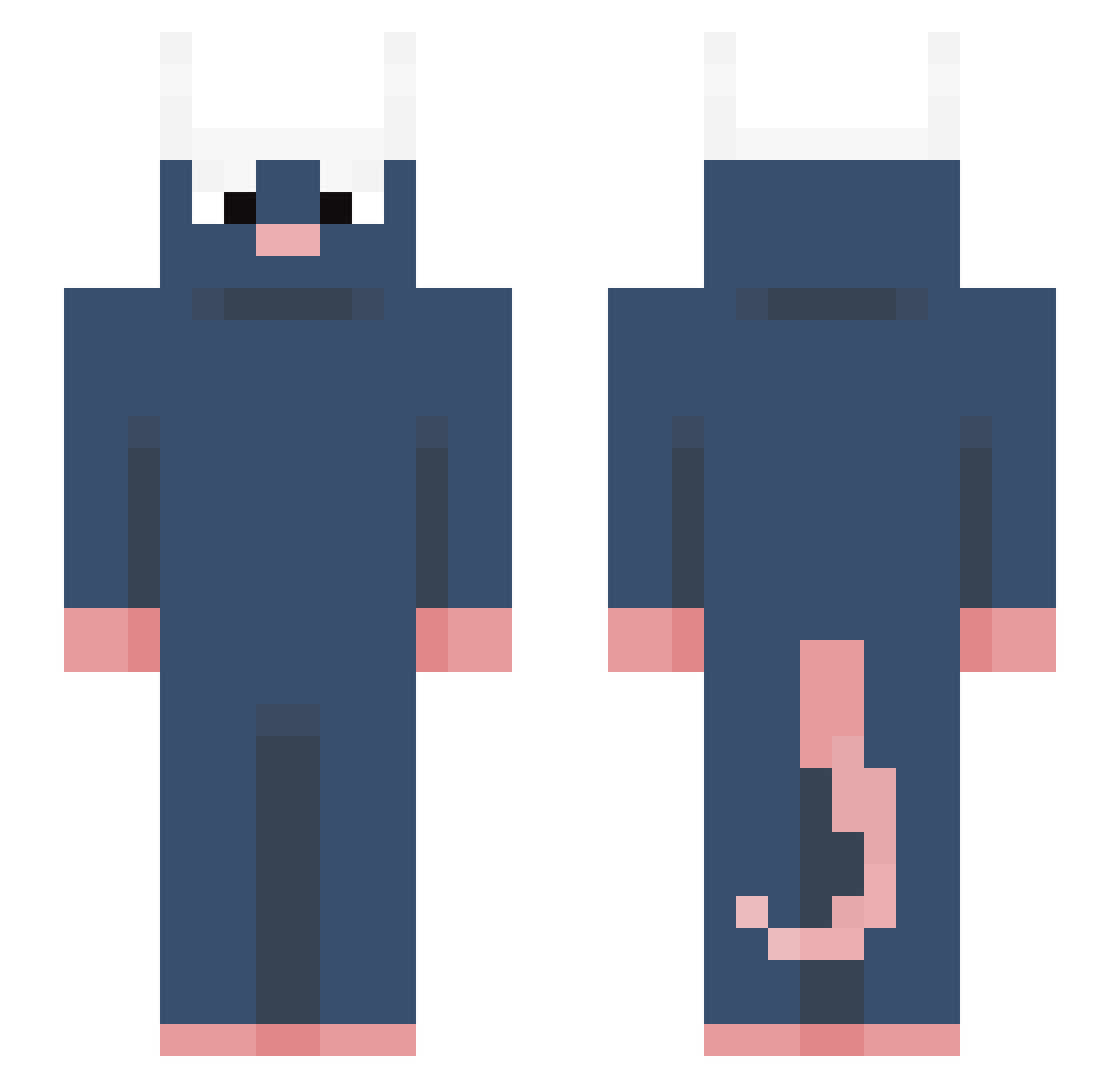 ventilador Minecraft skin, front and back view