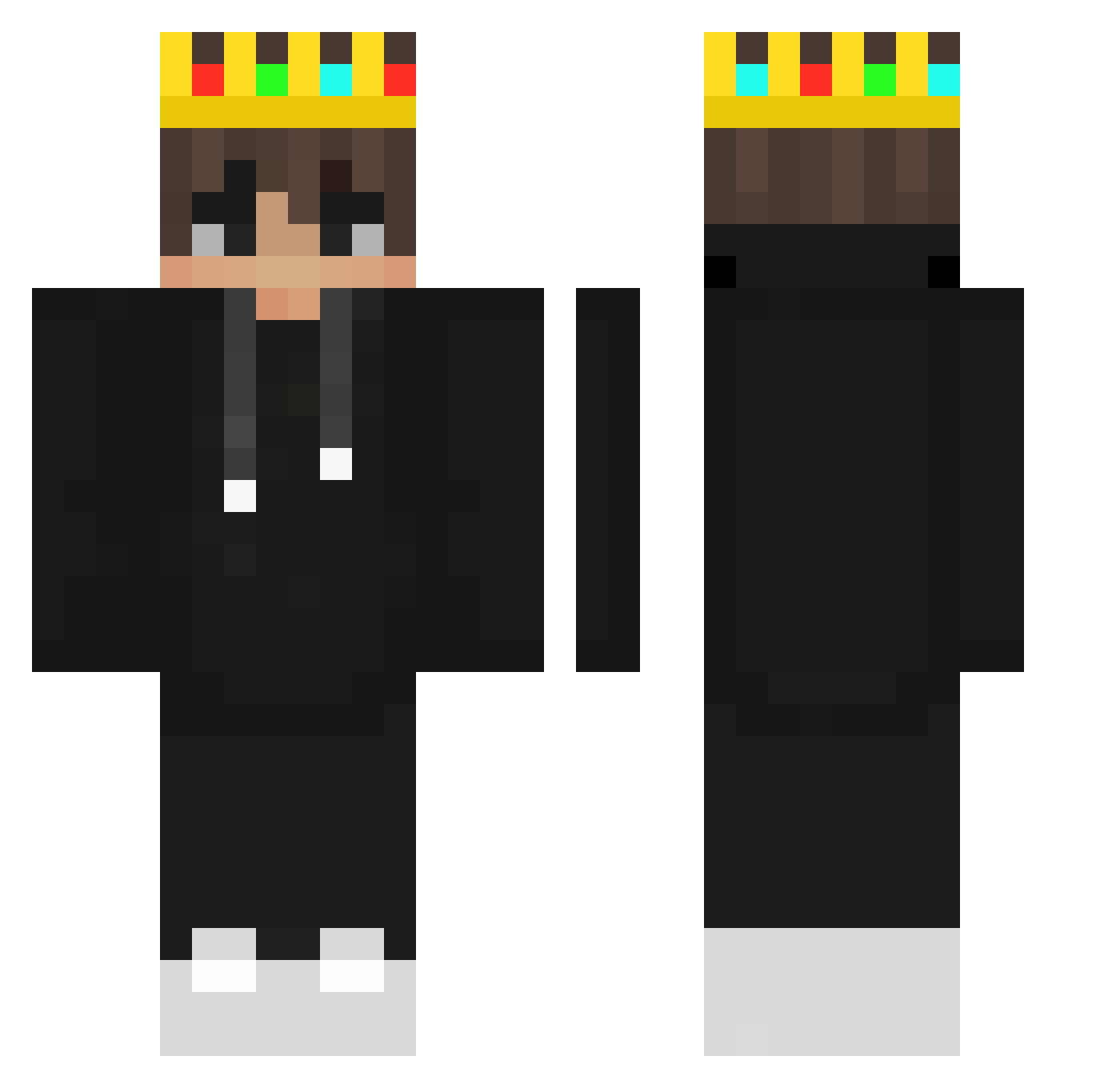 t4d3r Minecraft skin, front and back view