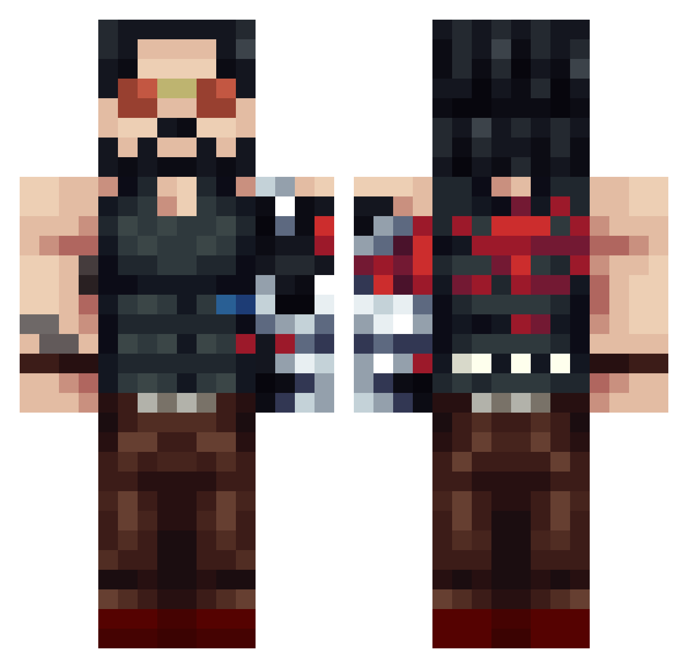 minimajontek Minecraft skin, front and back view