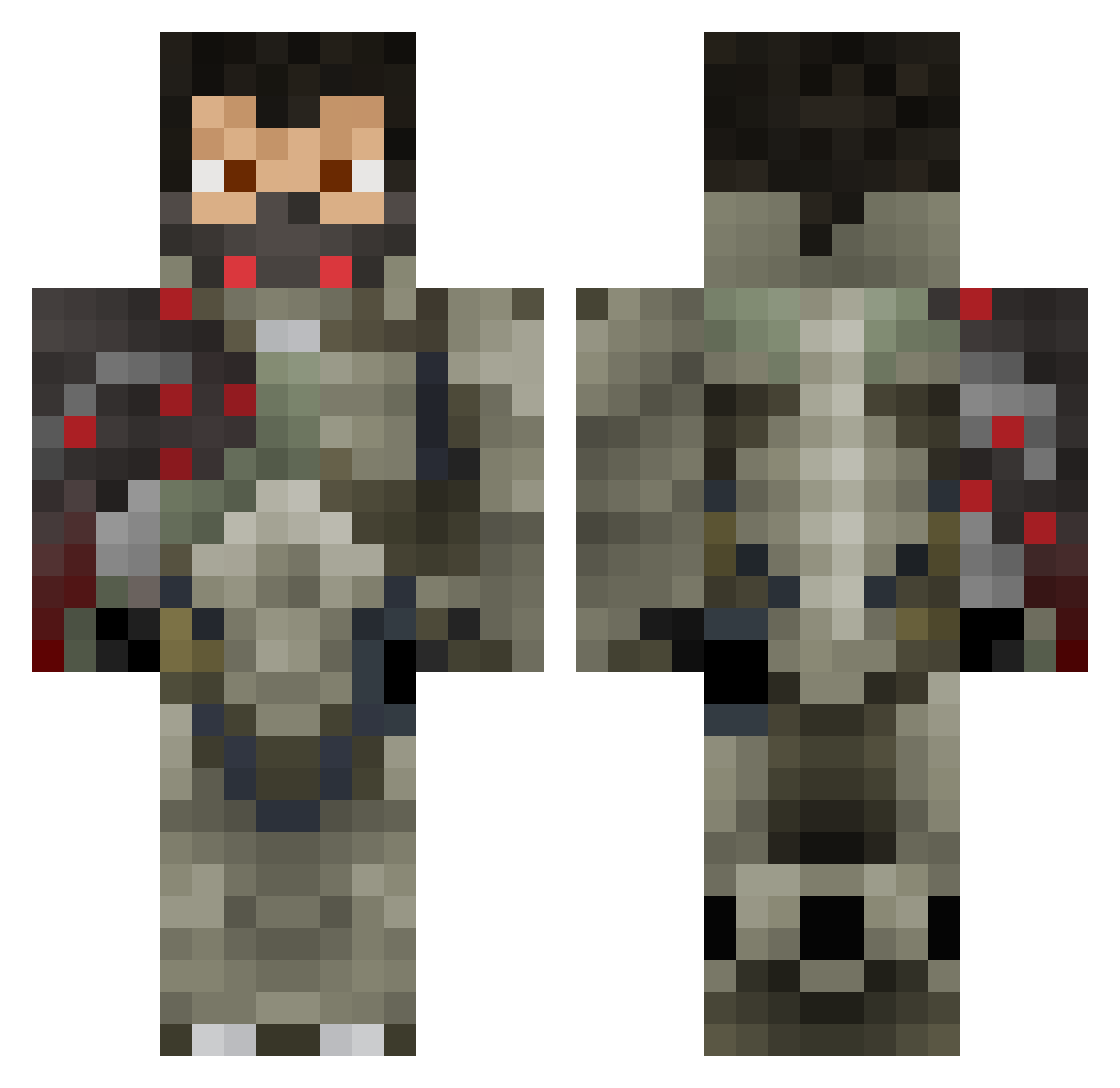 Cerk1 Minecraft skin, front and back view