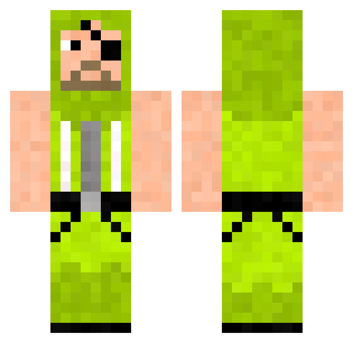 qzxm Minecraft skin, front and back view