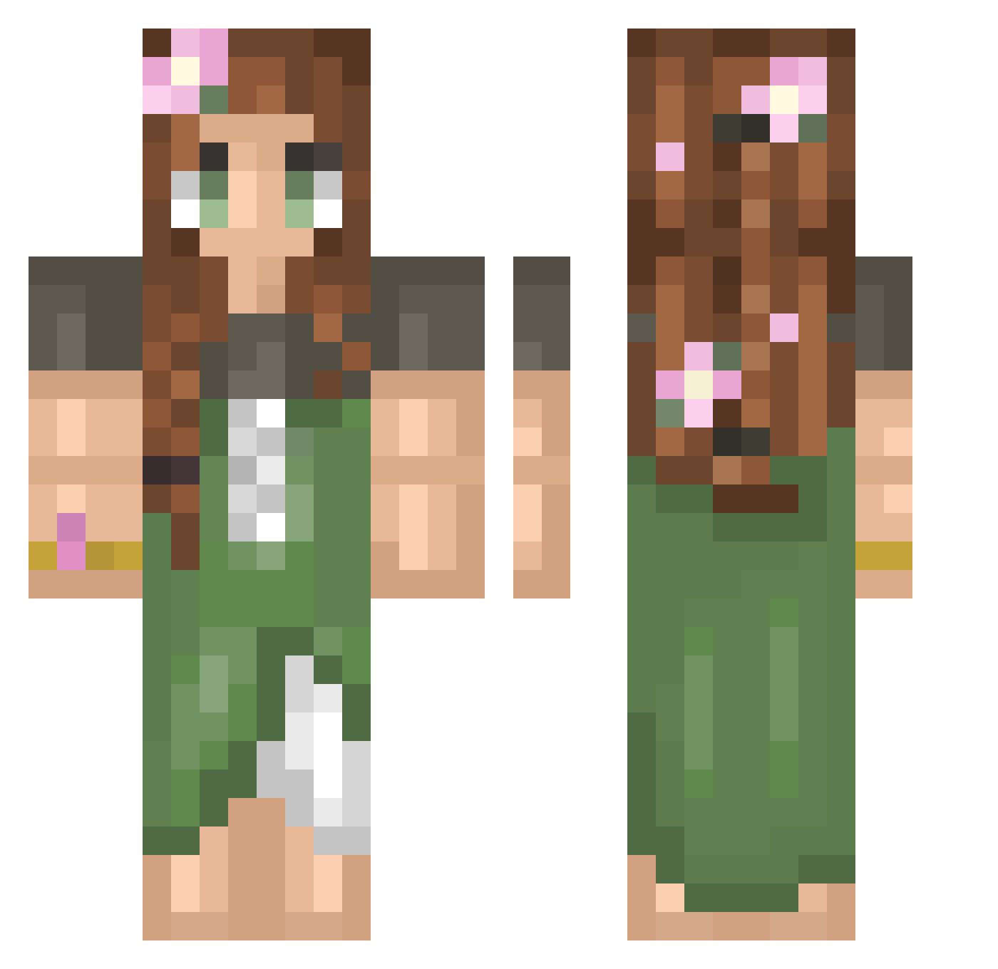 ZombieS1ayer4 Minecraft skin, front and back view