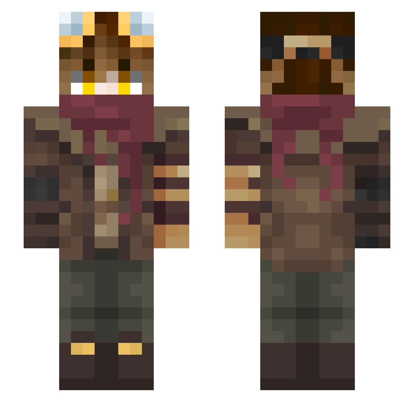 iFernandez Minecraft skin, front and back view