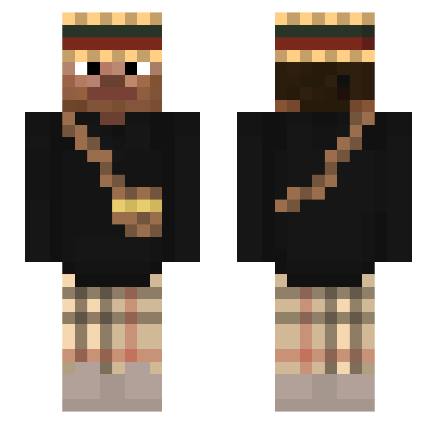 _s0xe Minecraft skin, front and back view