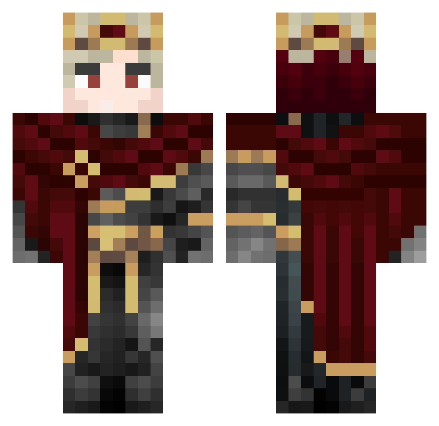 Saikur Minecraft skin, front and back view