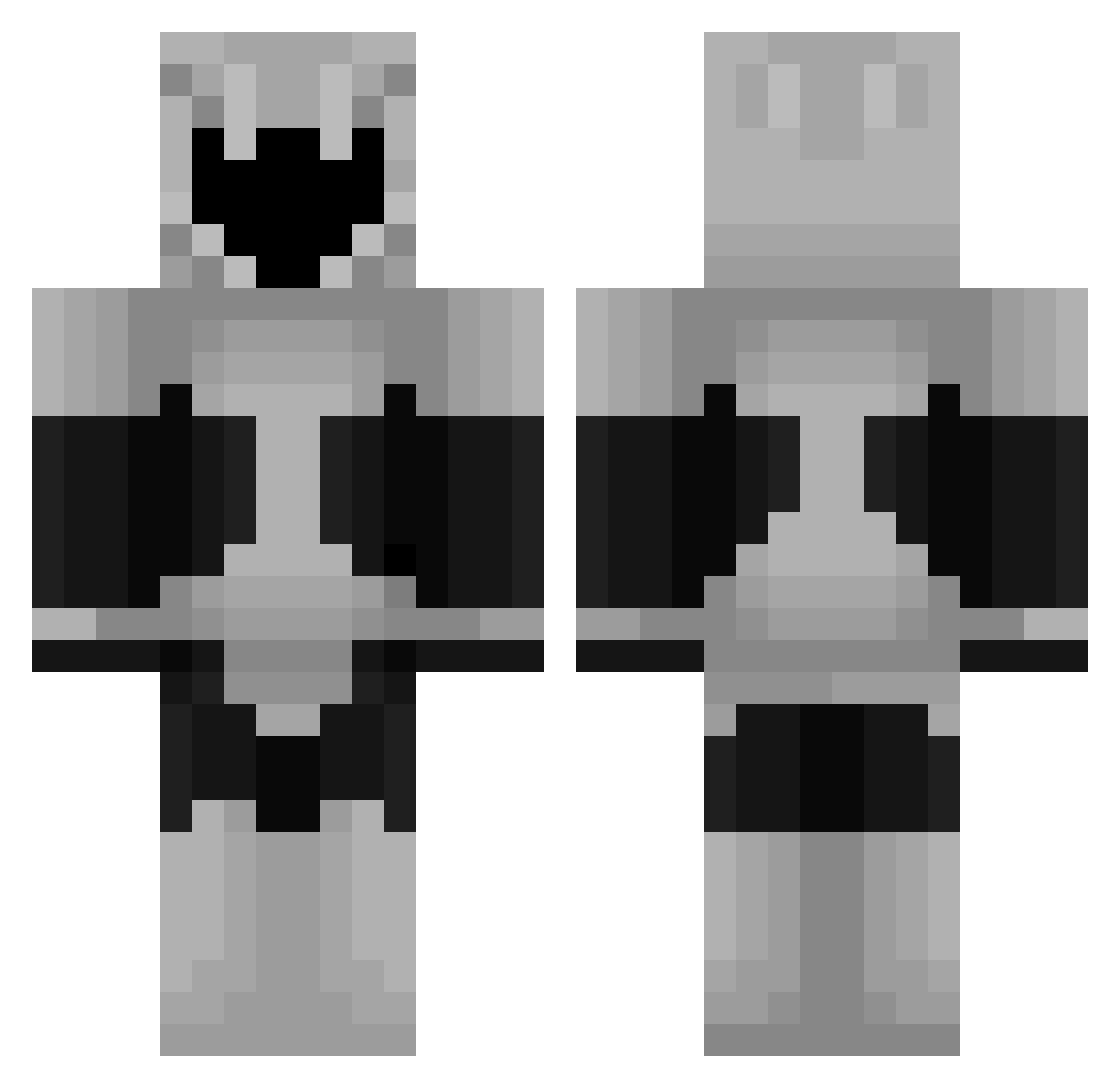 TaxAVader_FNAF Minecraft skin, front and back view