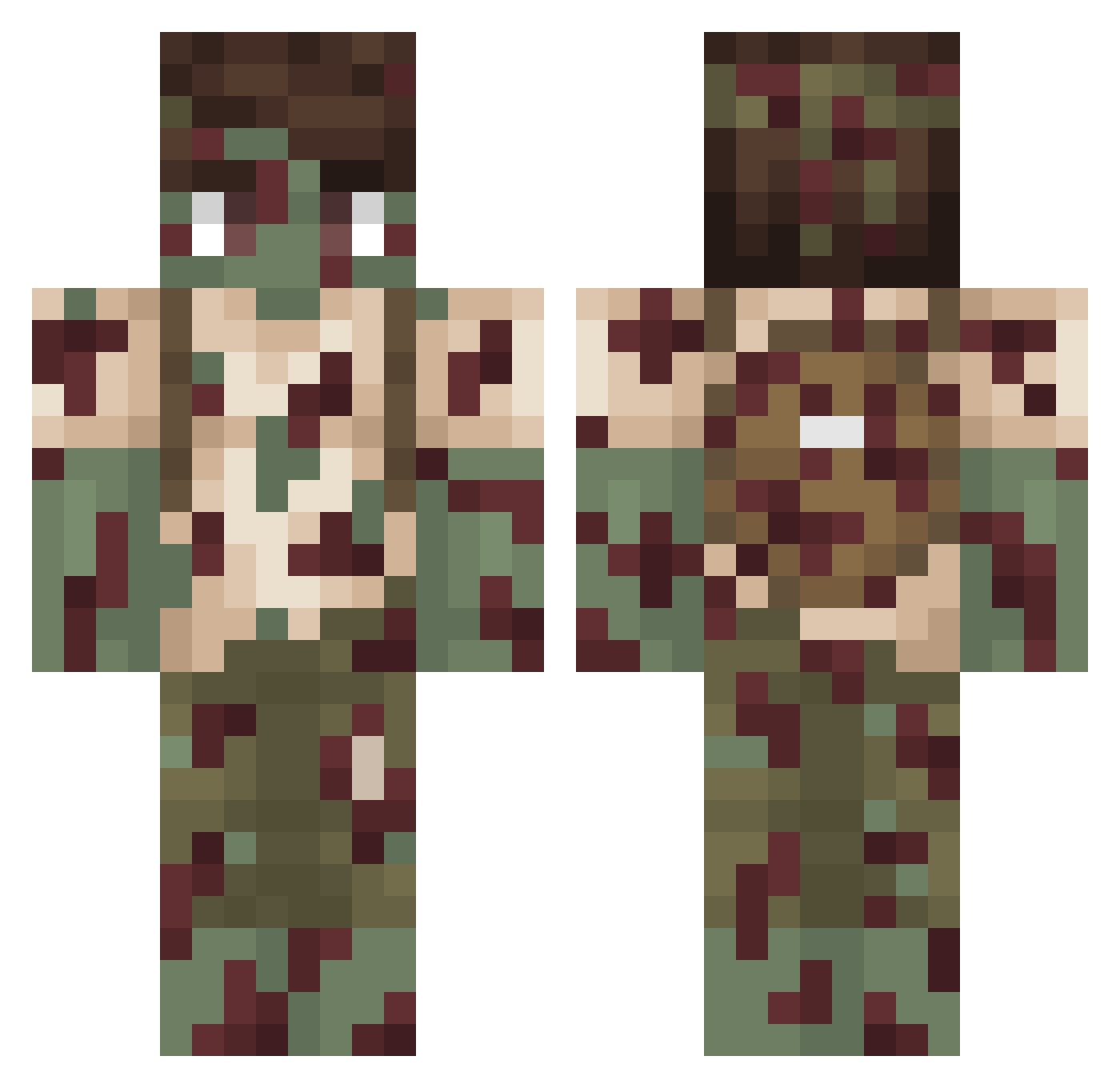 carleu Minecraft skin, front and back view
