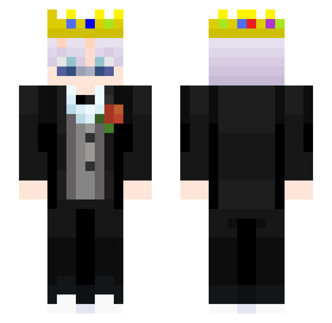 XxMircoxXPvP Minecraft skin, front and back view