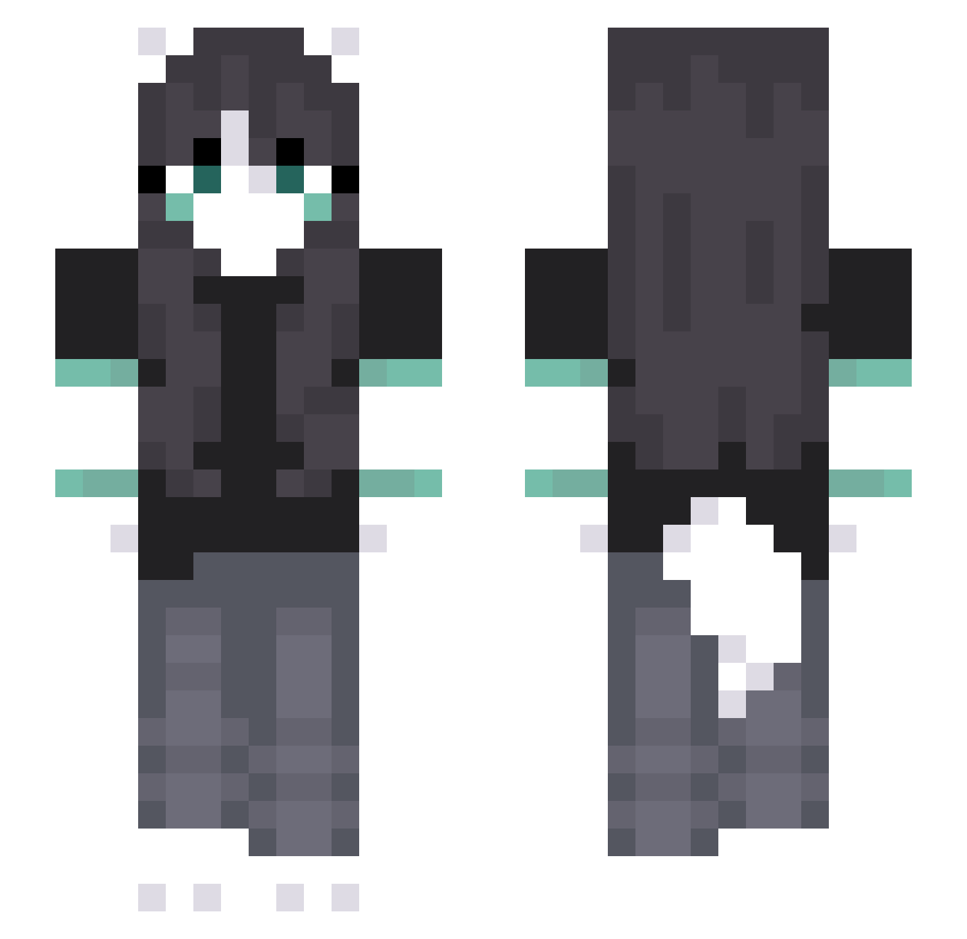 weramp4 Minecraft skin, front and back view