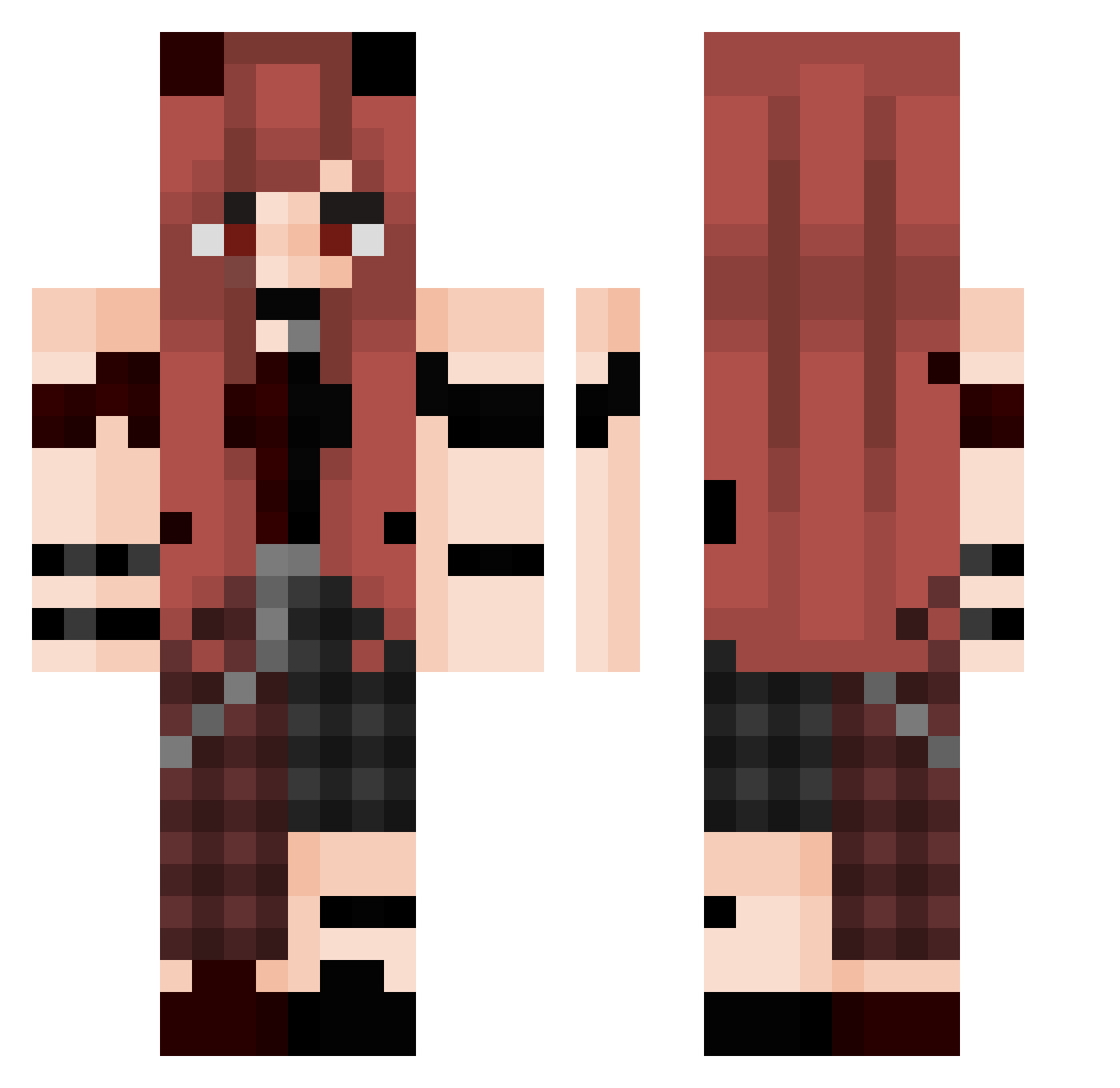 Britteny Minecraft skin, front and back view