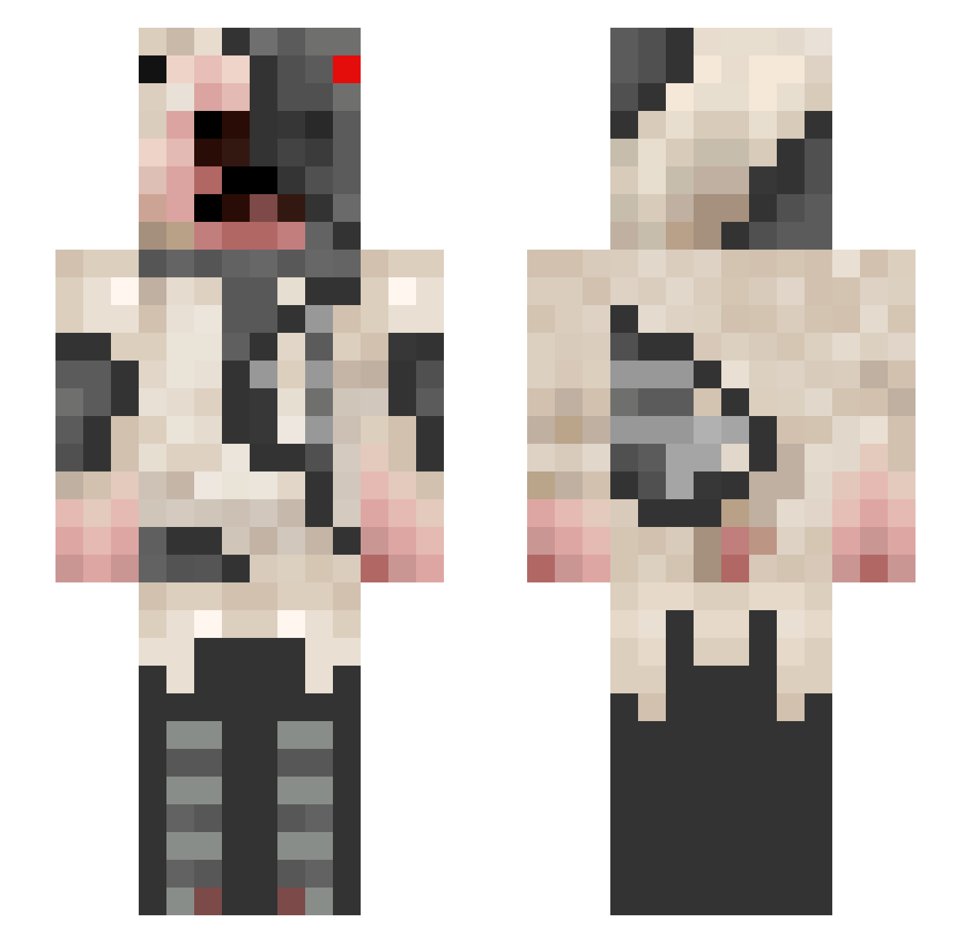 iKrimm Minecraft skin, front and back view