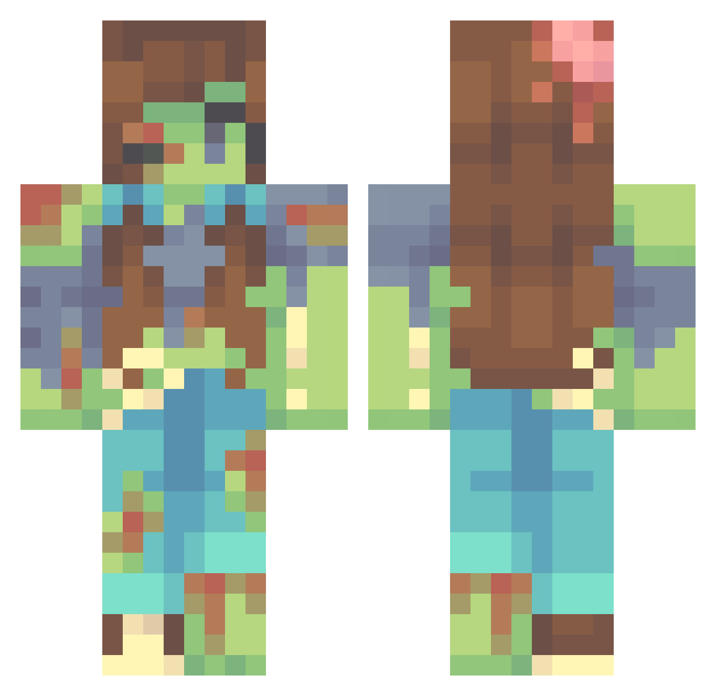 shrekchic Minecraft skin, front and back view