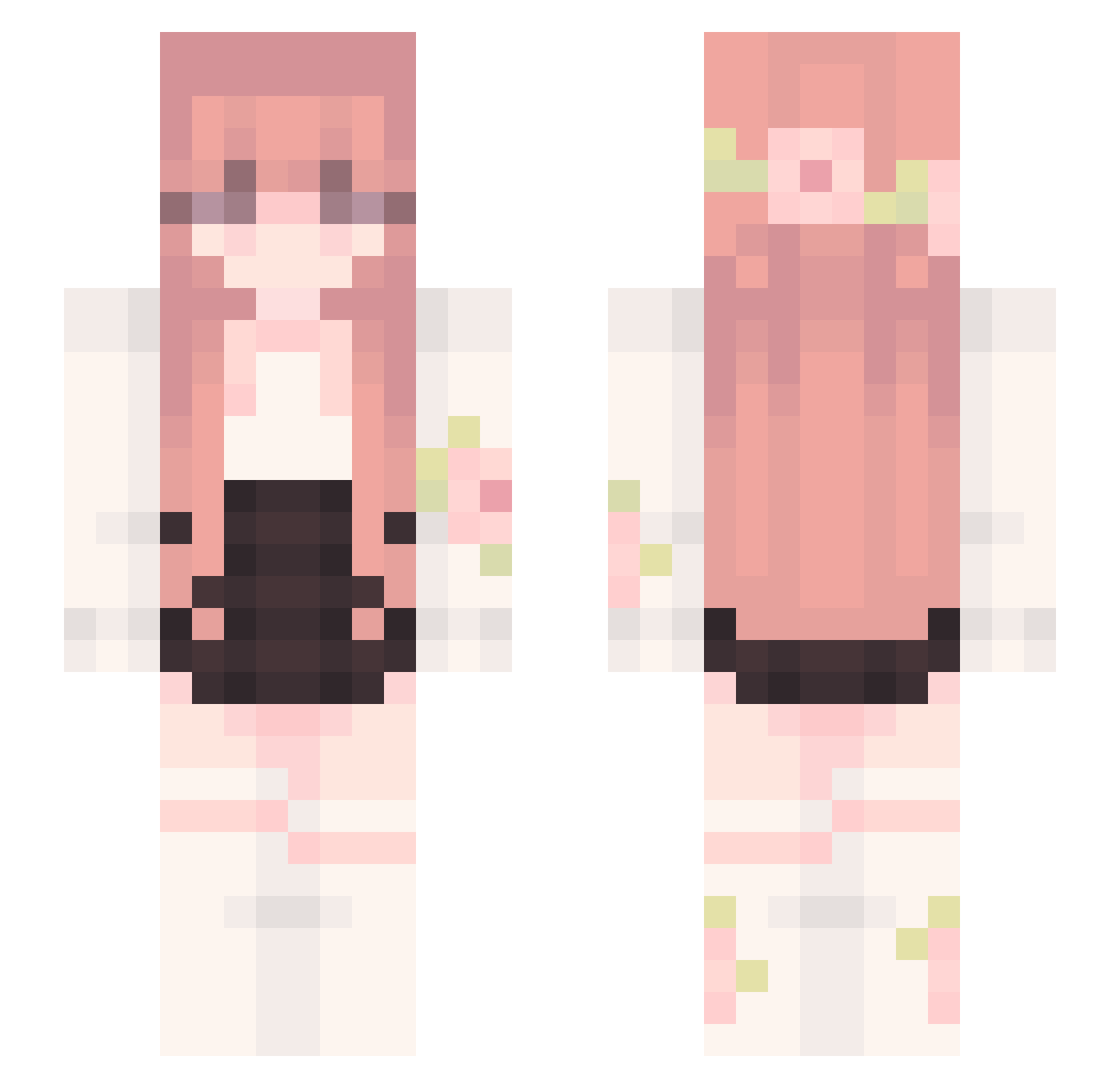 Sleeping_Angel Minecraft skin, front and back view