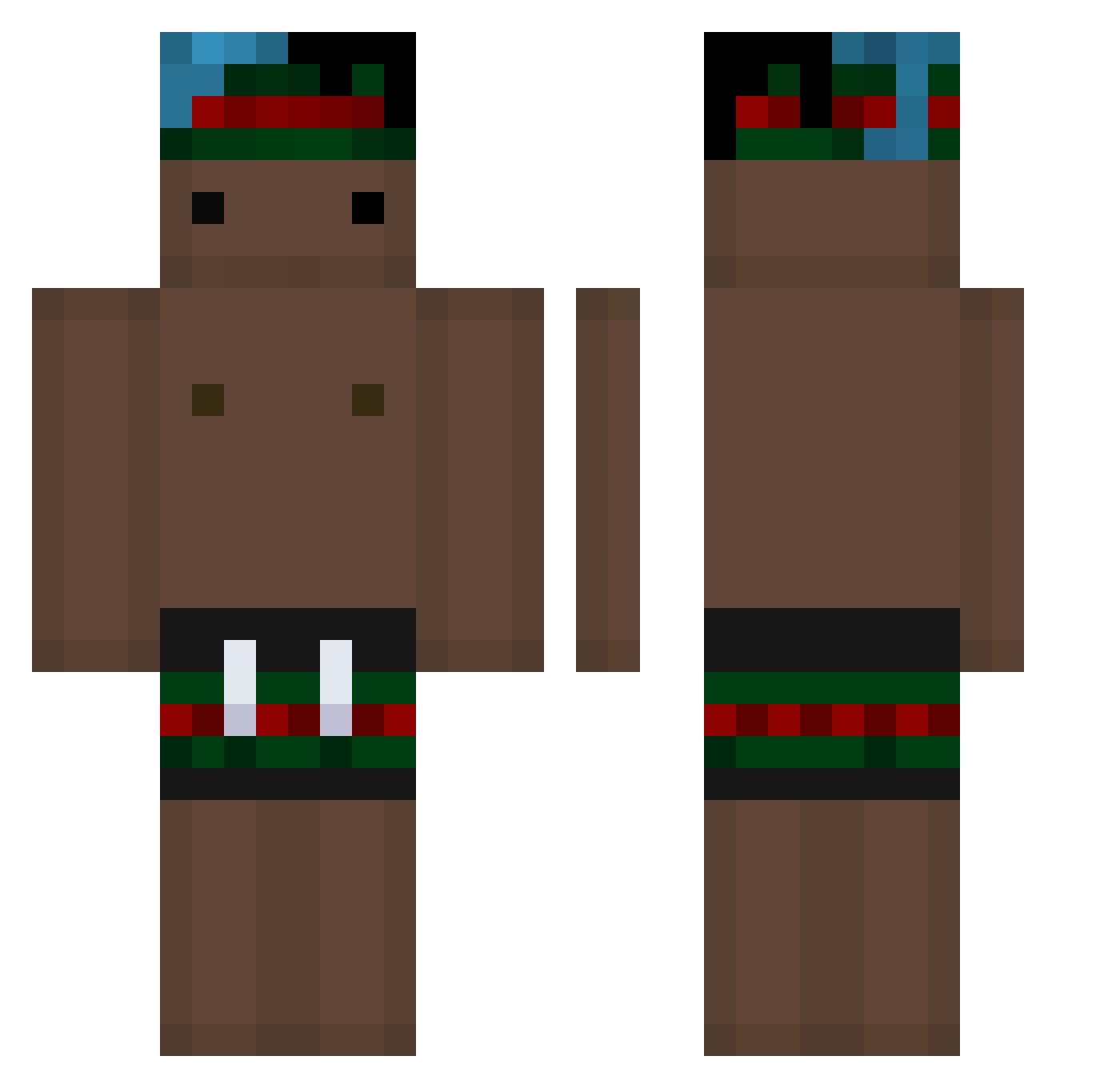 tweethy Minecraft skin, front and back view