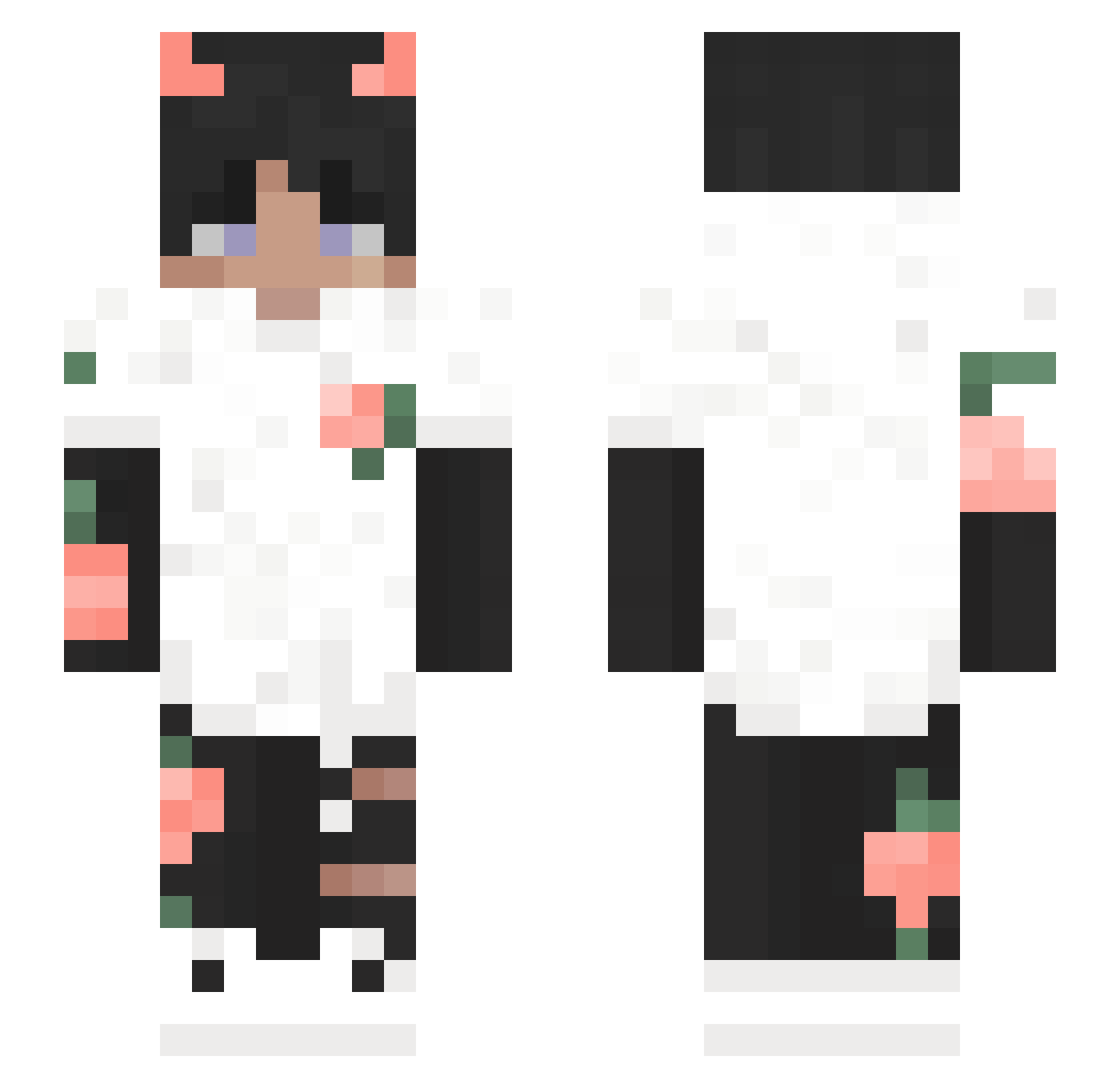 InfusedRoses Minecraft skin, front and back view
