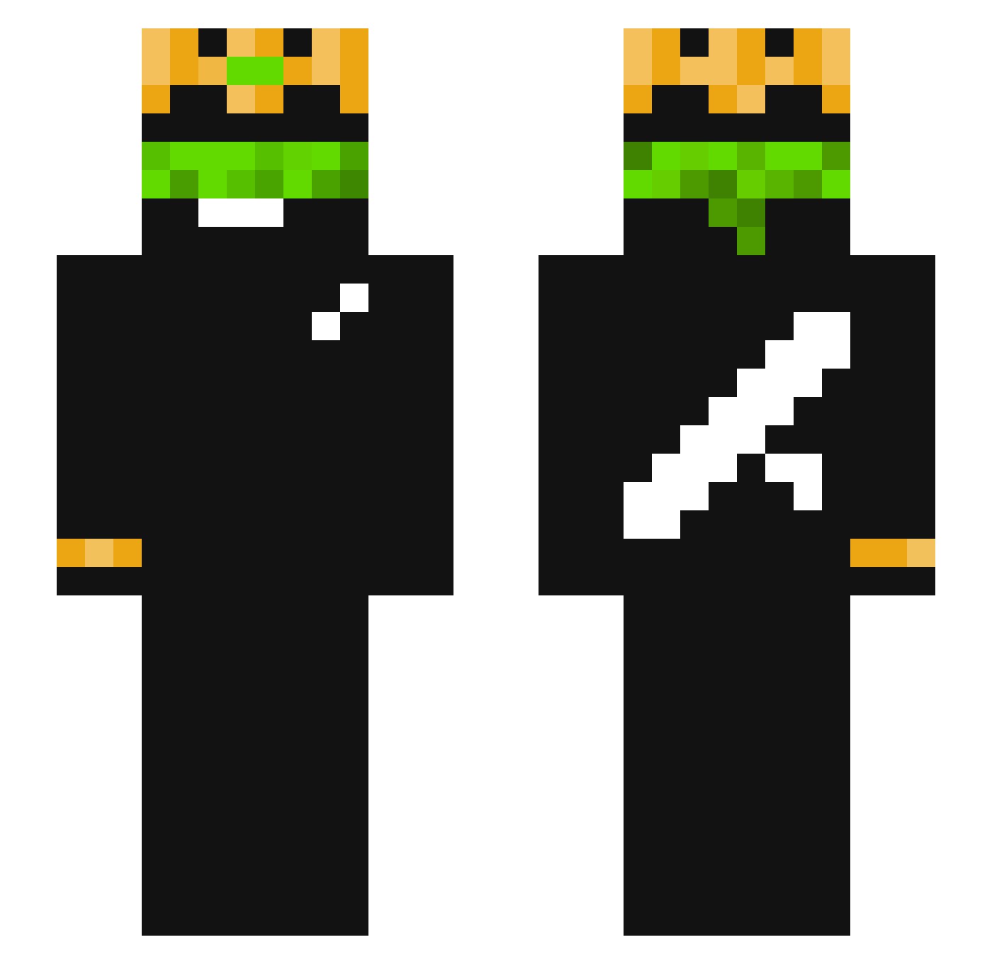 Bamboo_MC Minecraft skin, front and back view