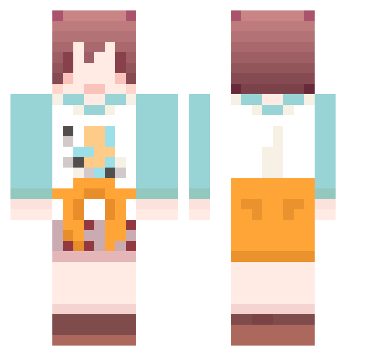 411ce Minecraft skin, front and back view