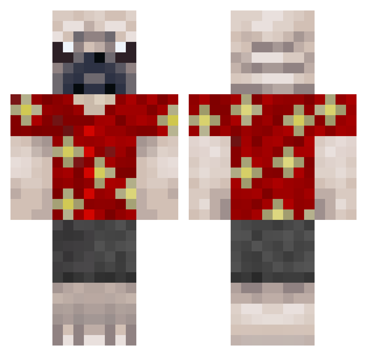 Legojms Minecraft skin, front and back view