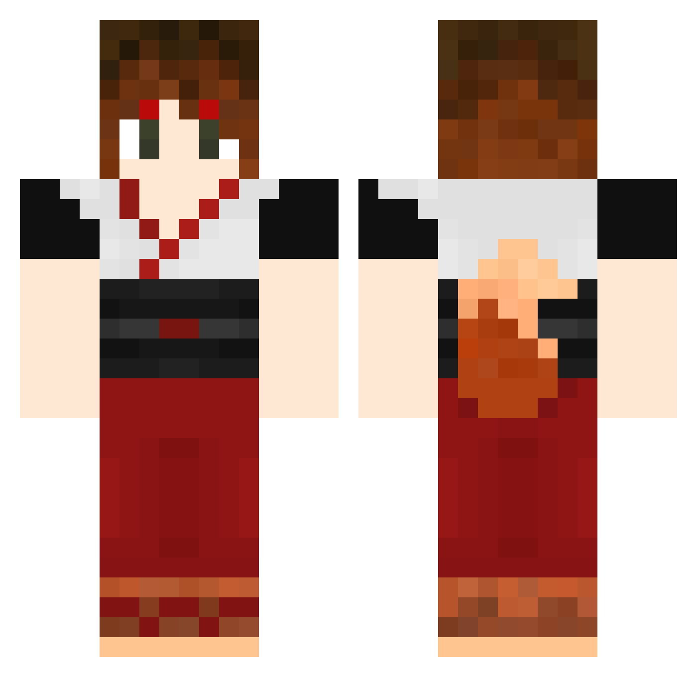 Neo37 Minecraft skin, front and back view