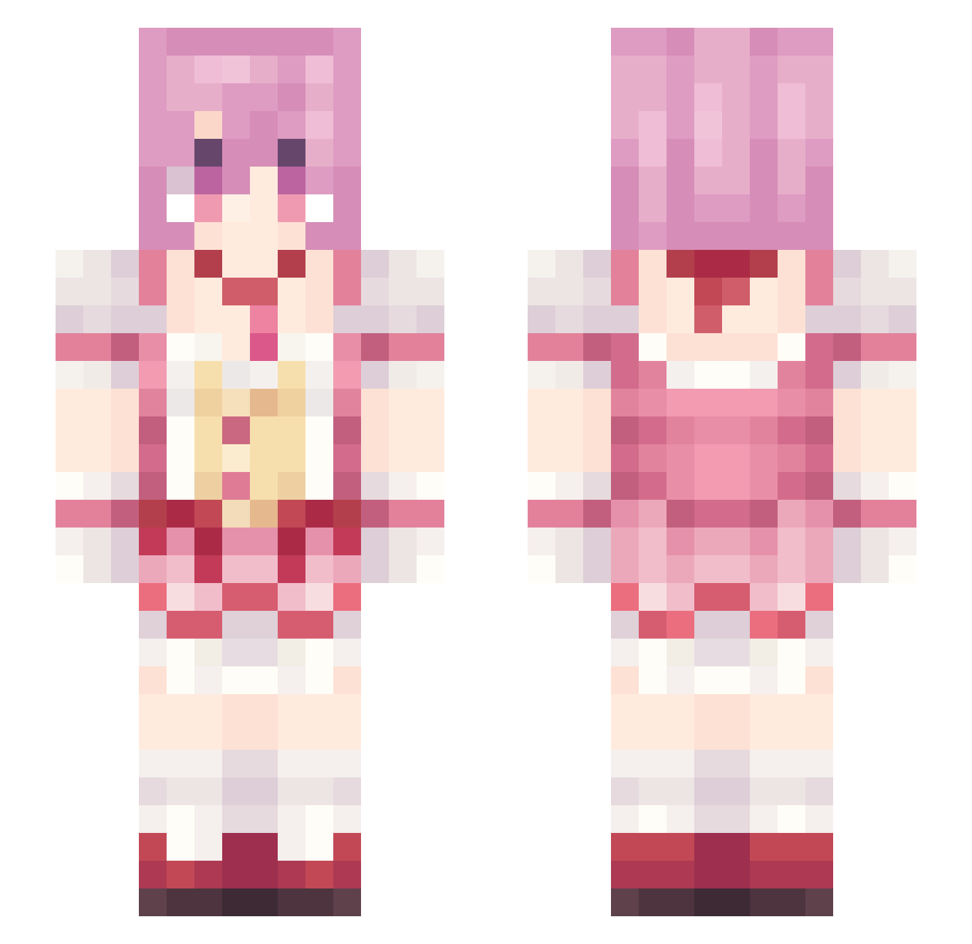 xanaxqueen Minecraft skin, front and back view