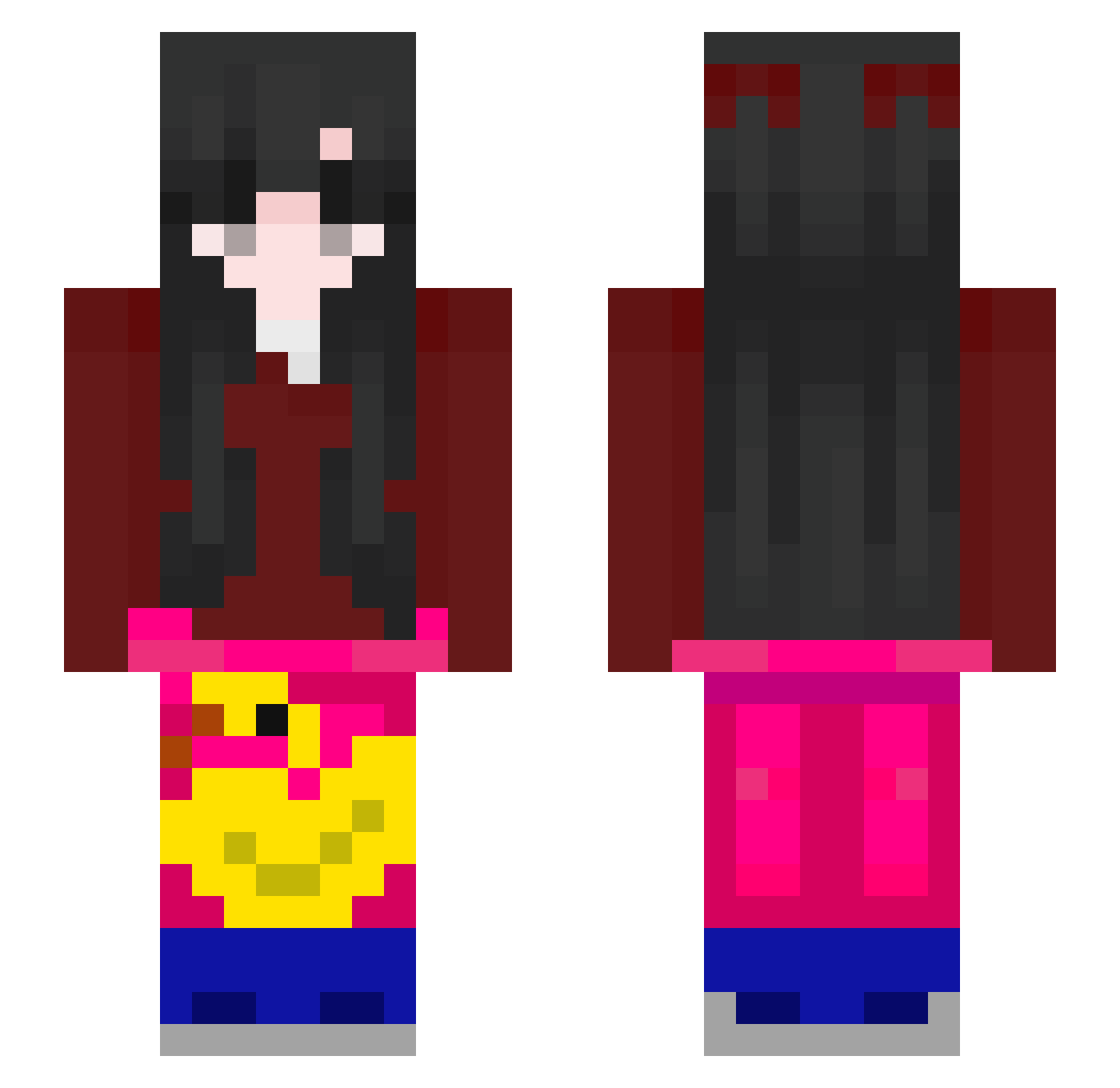 _NotAskie Minecraft skin, front and back view