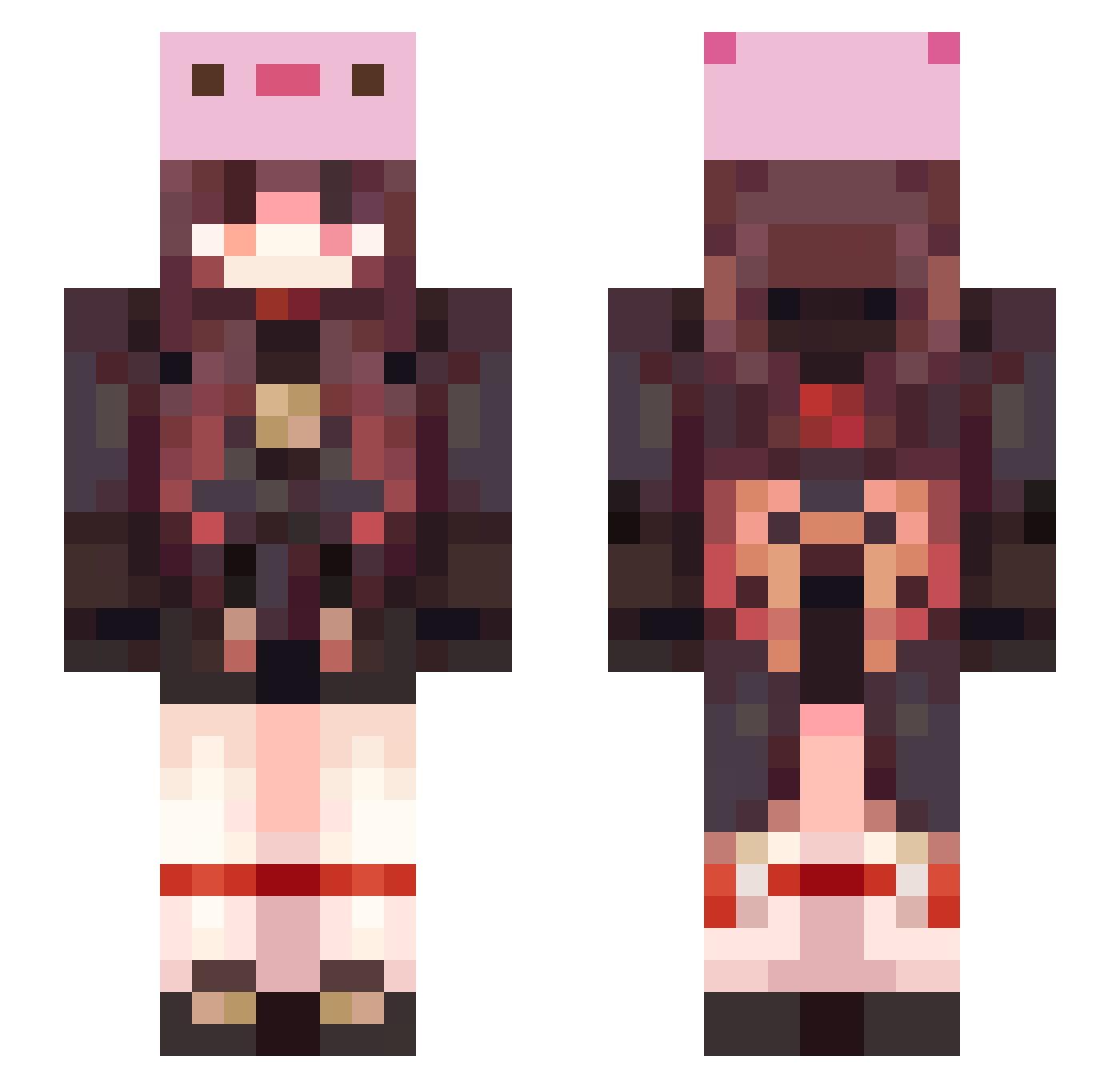 YourVerdict Minecraft skin, front and back view