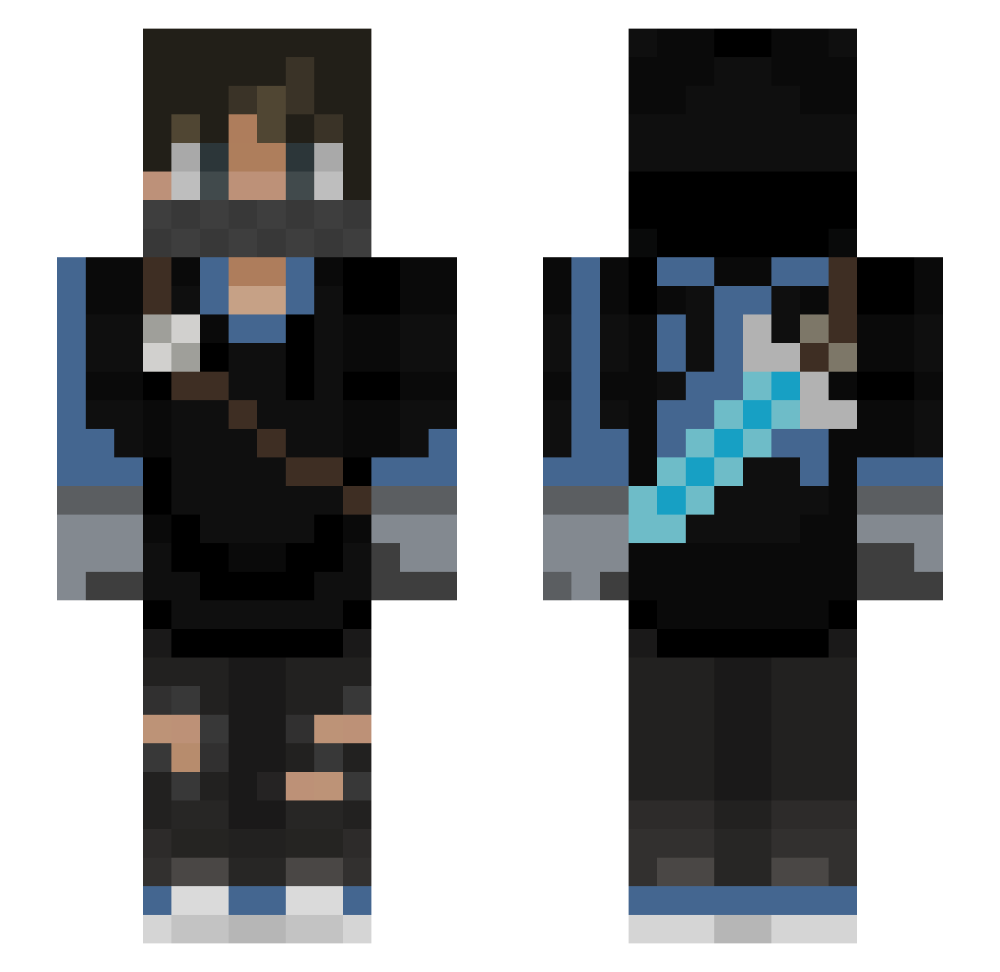 vSkuba Minecraft skin, front and back view