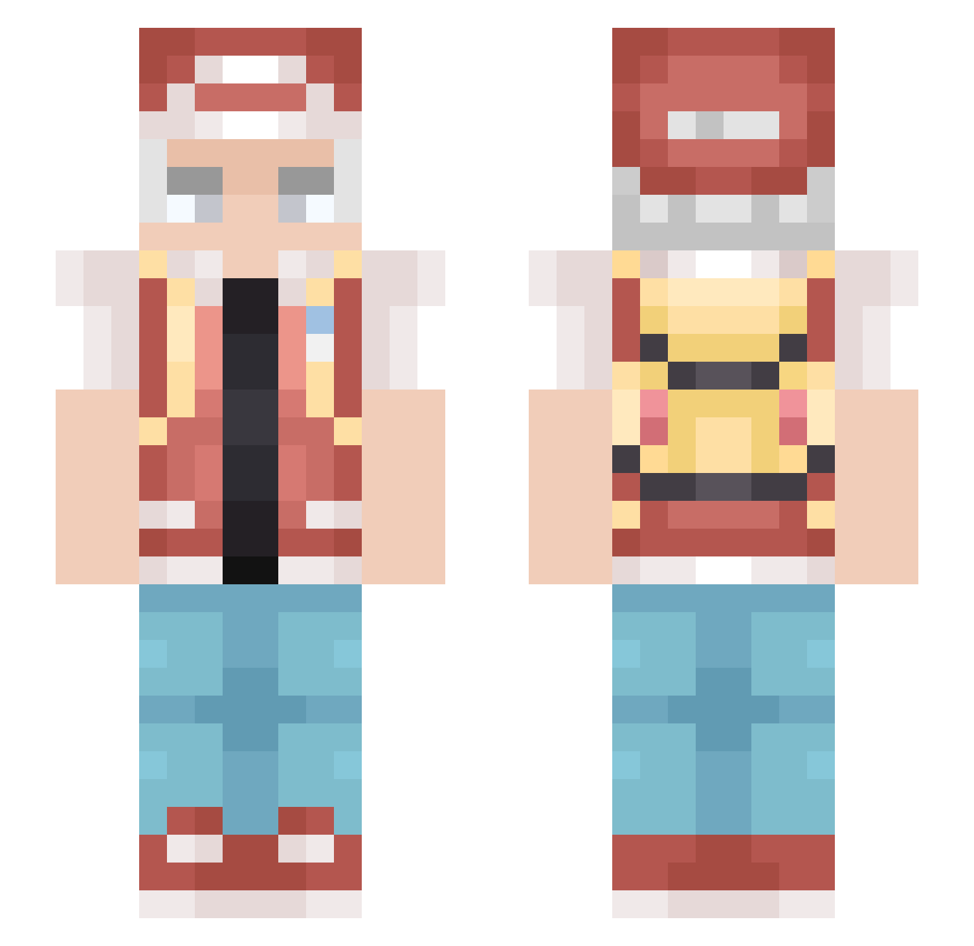 enderman157 Minecraft skin, front and back view