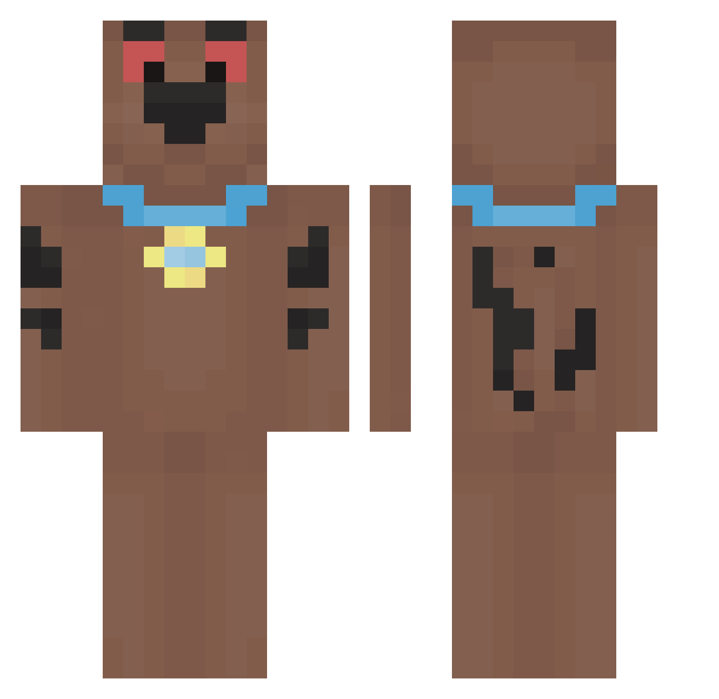 SpinachNutShot Minecraft skin, front and back view