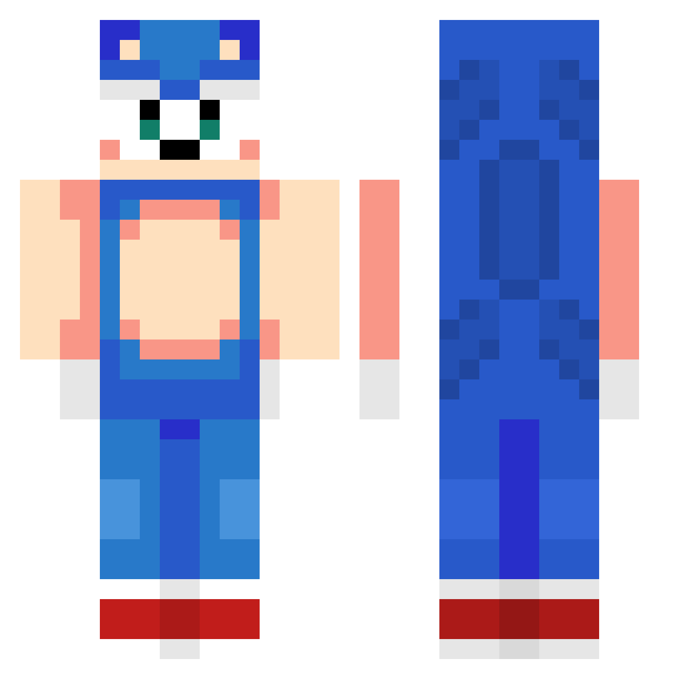VeryRealMan Minecraft skin, front and back view