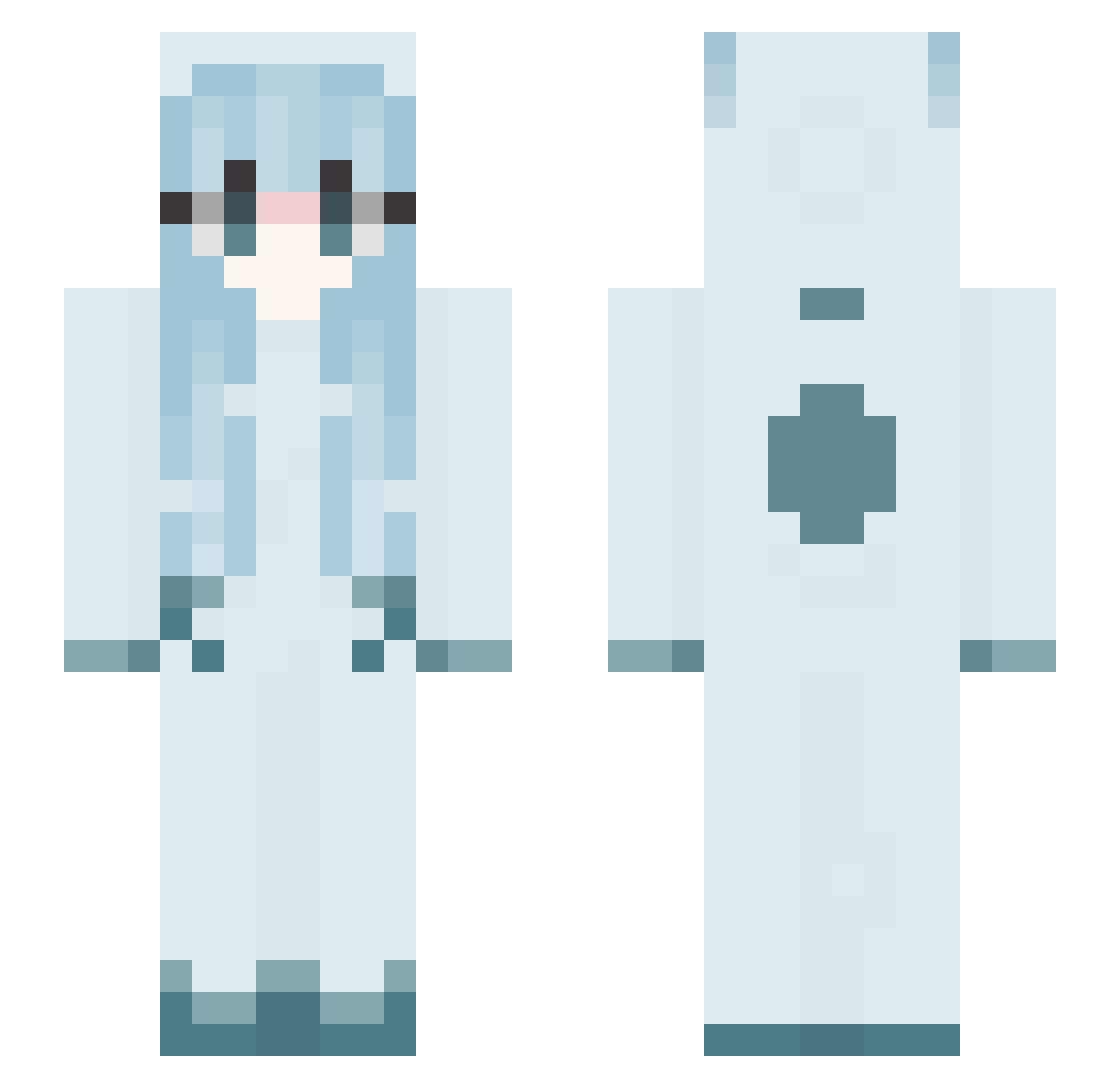 Sartorra Minecraft skin, front and back view