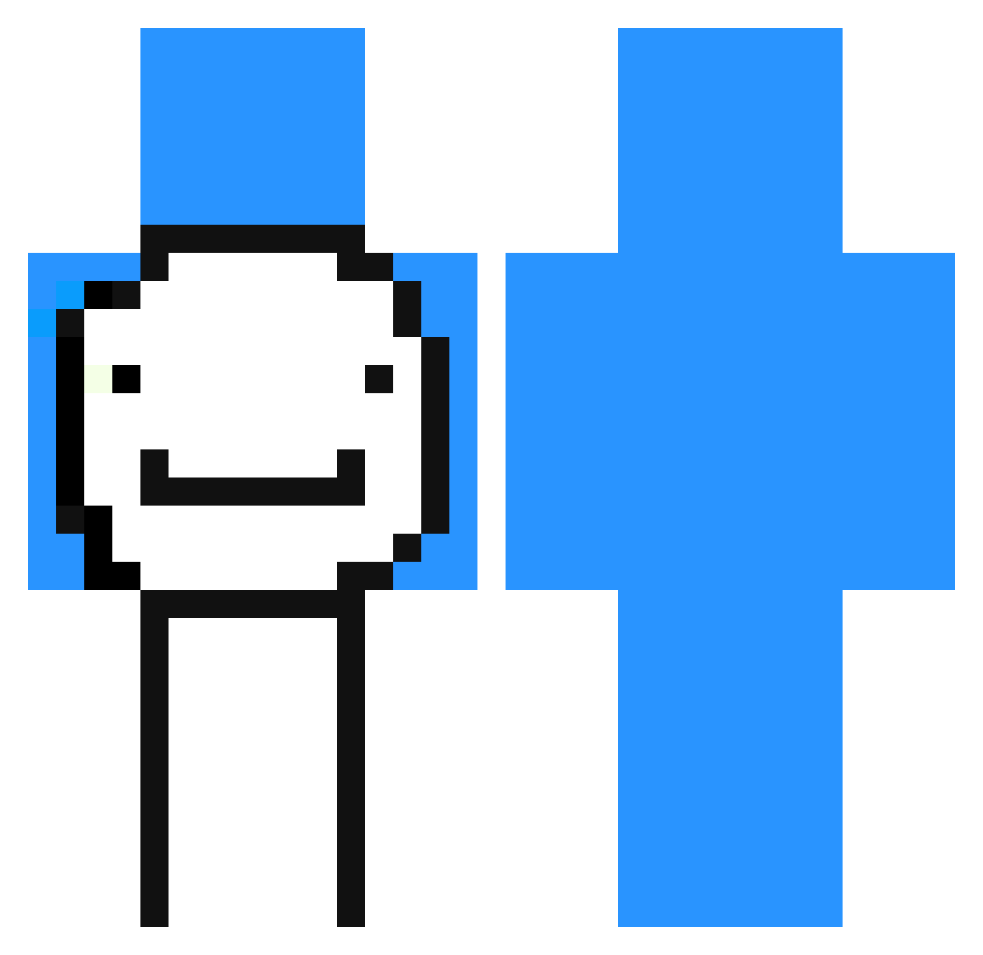Toneladis666 Minecraft skin, front and back view