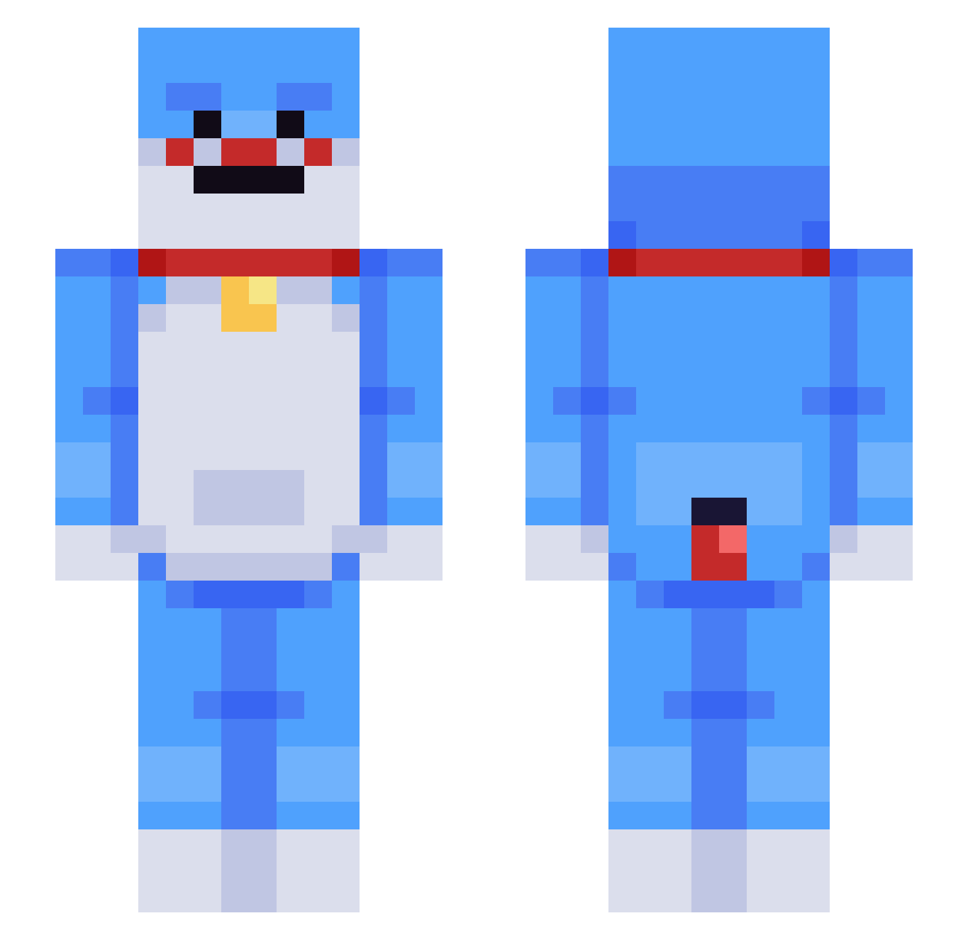FLPPPPPP Minecraft skin, front and back view