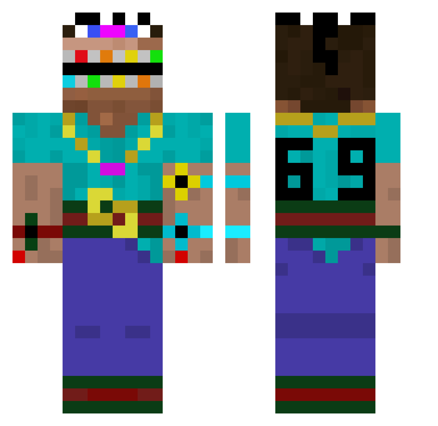 TheBigMen2007 Minecraft skin, front and back view
