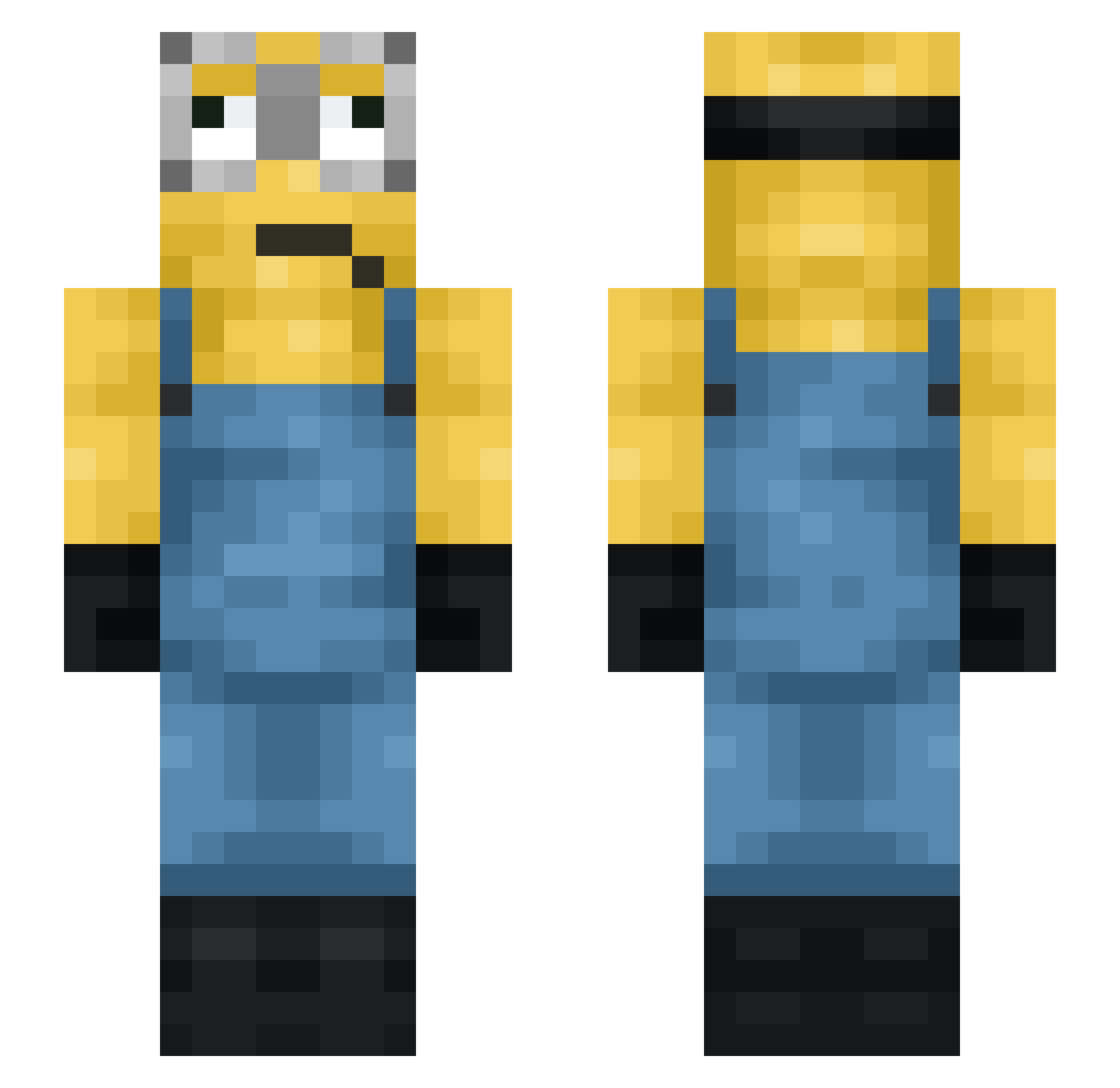 kyynine Minecraft skin, front and back view