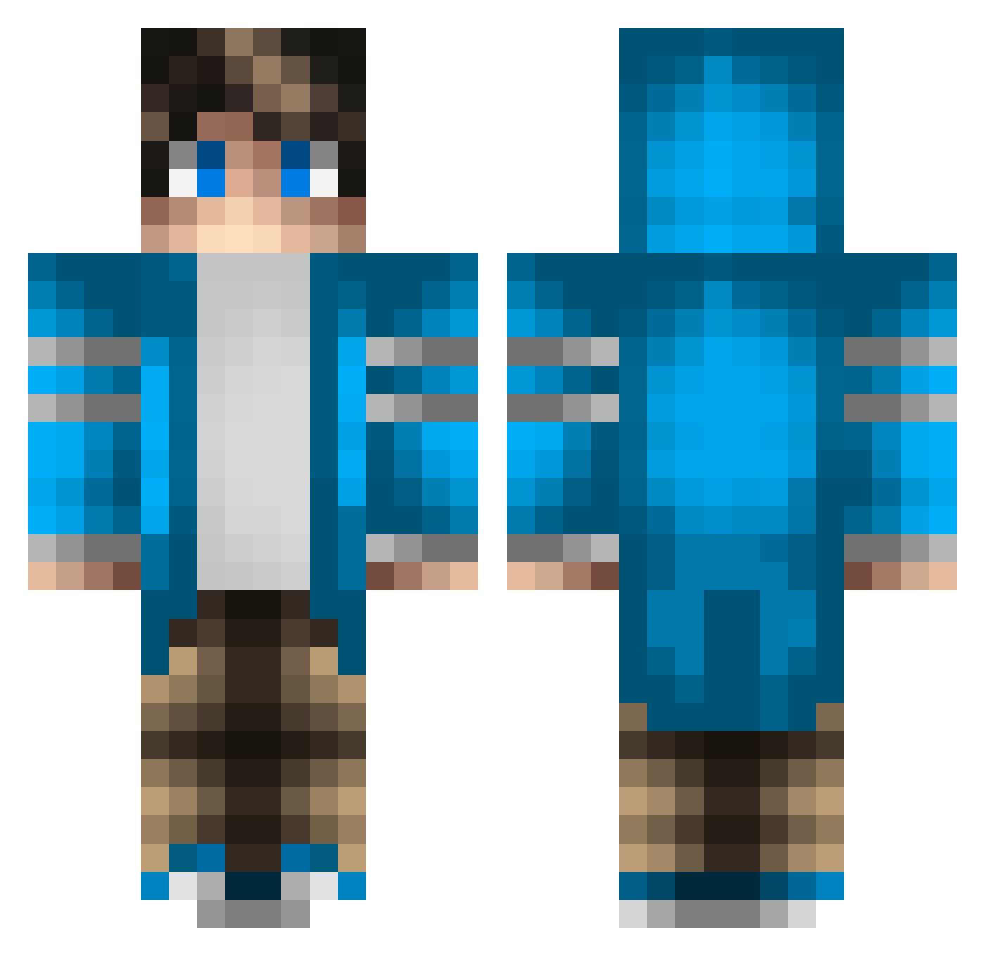 tintin1460 Minecraft skin, front and back view