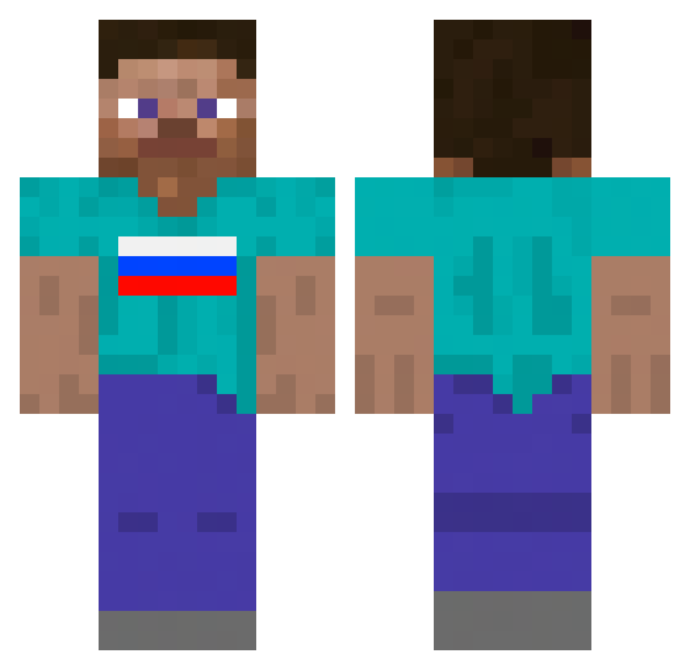 fumagazzi Minecraft skin, front and back view