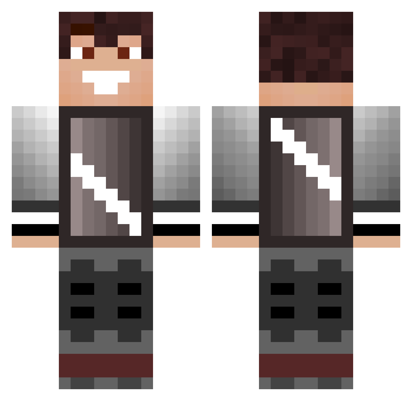 SlyTunderPrime Minecraft skin, front and back view