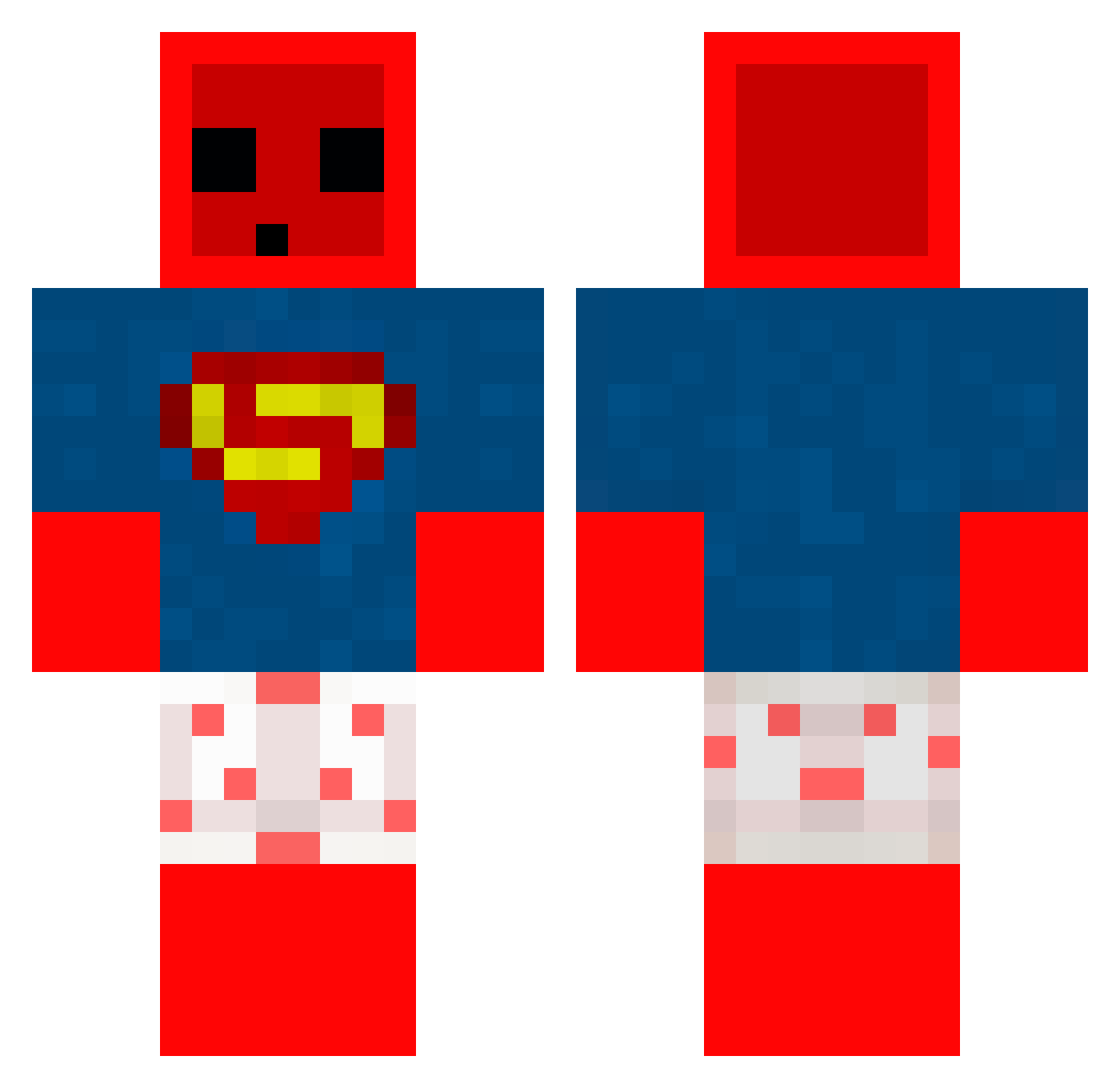 Redskins Minecraft skin, front and back view