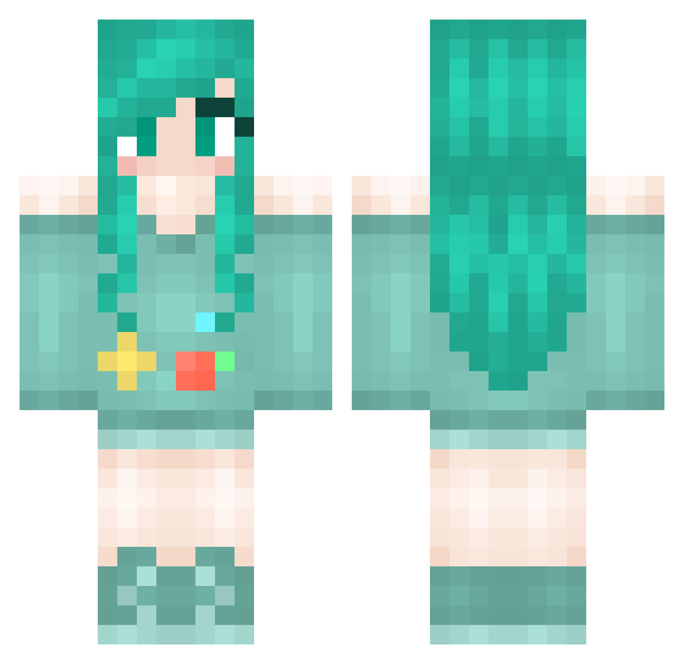 Adrianne Minecraft skin, front and back view