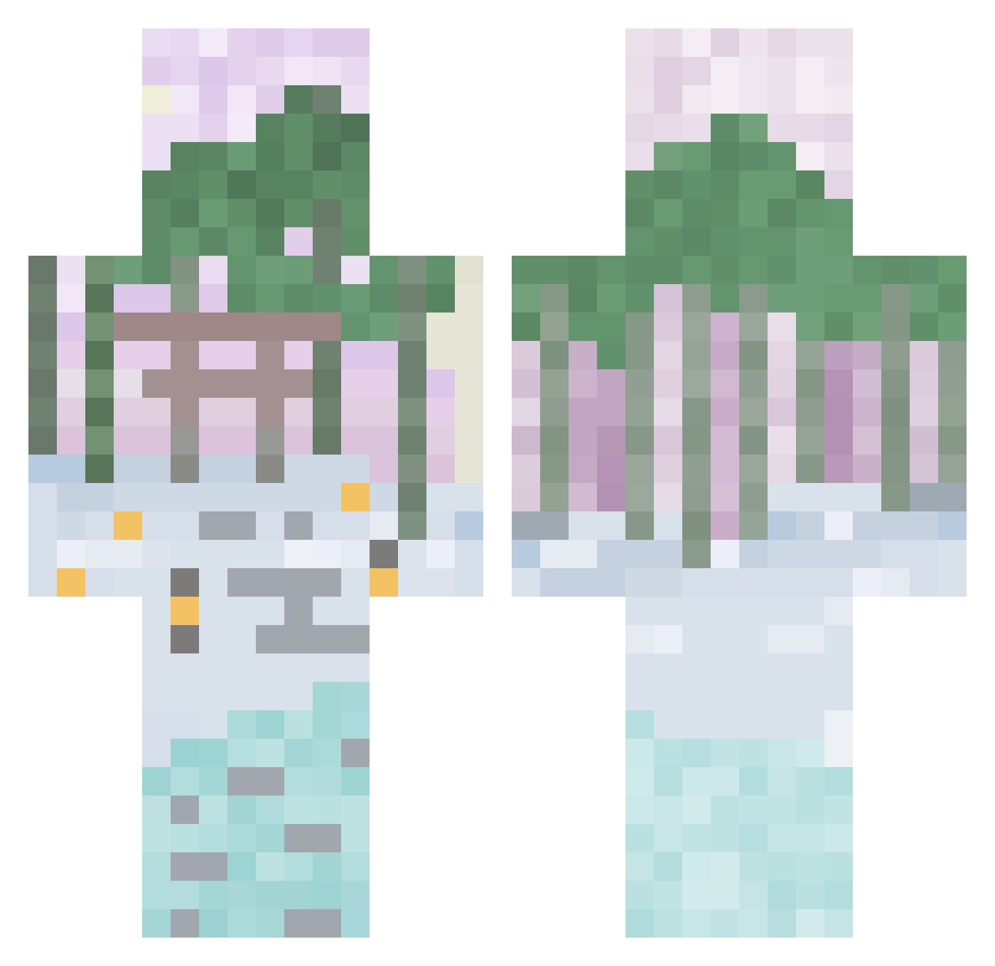 WavyFree Minecraft skin, front and back view