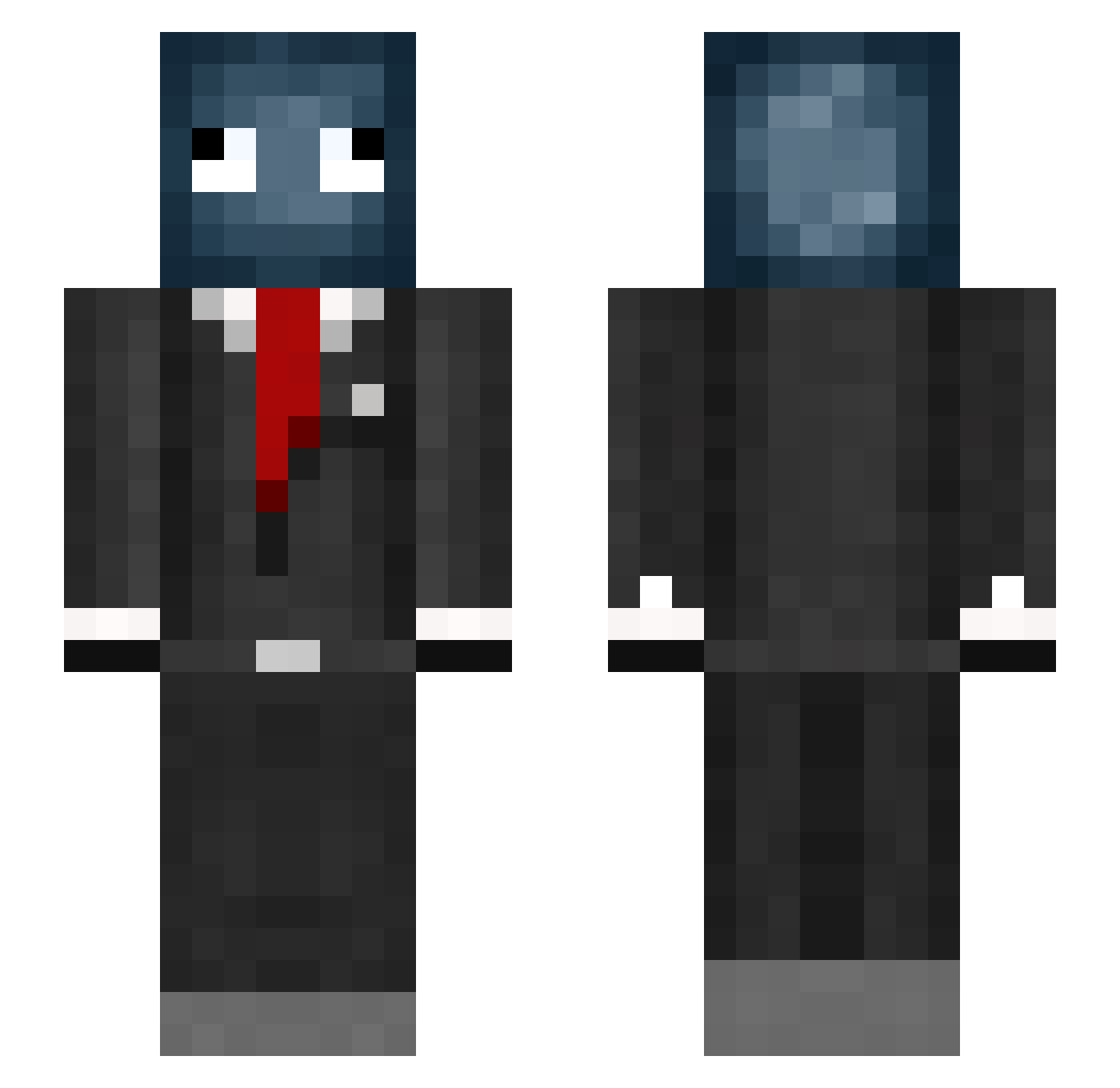 XenialHuman Minecraft skin, front and back view