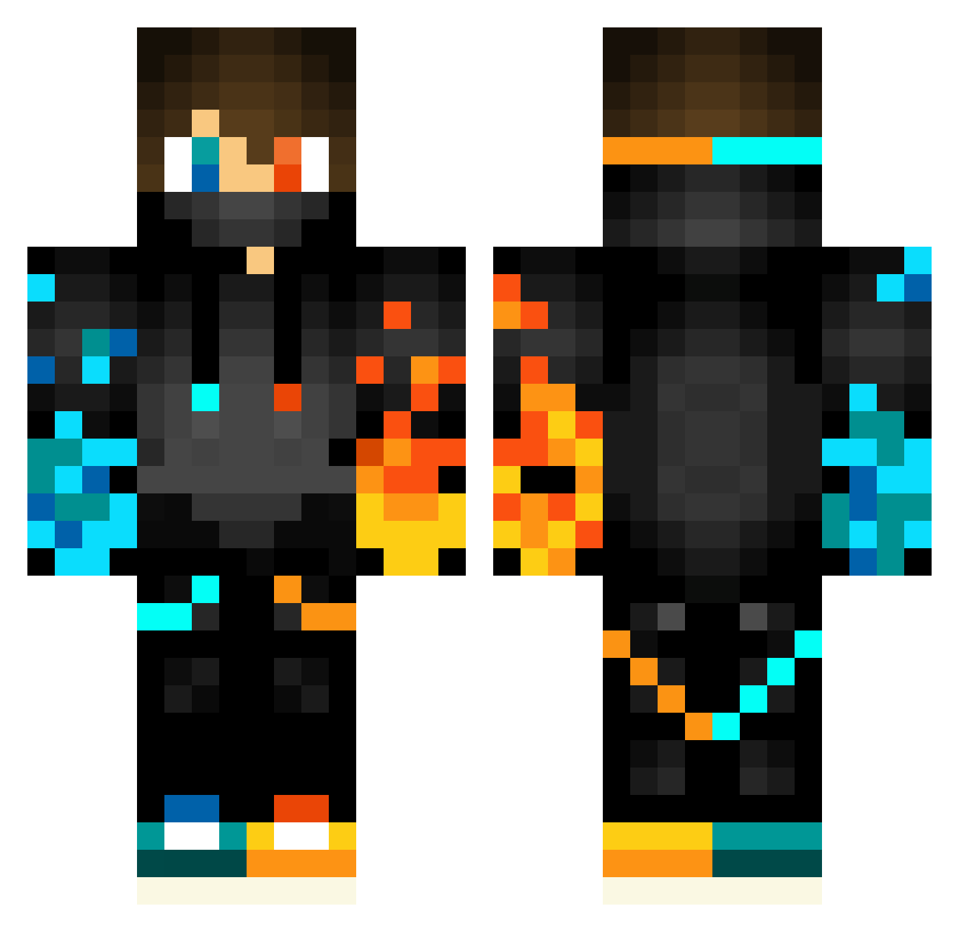 Henkka666 Minecraft skin, front and back view