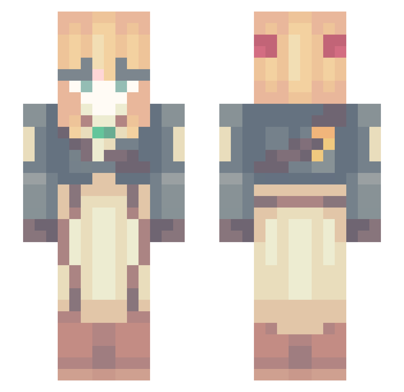 ih8thisjob Minecraft skin, front and back view