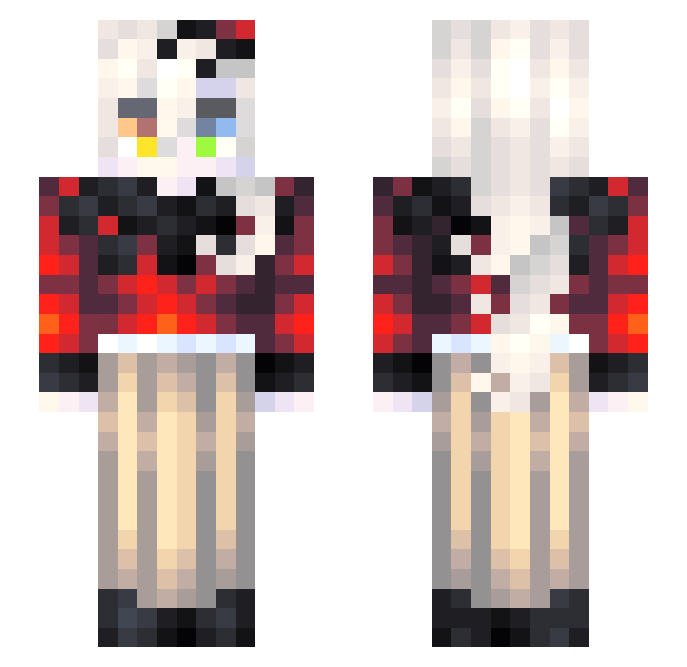 Shinigamih Minecraft skin, front and back view