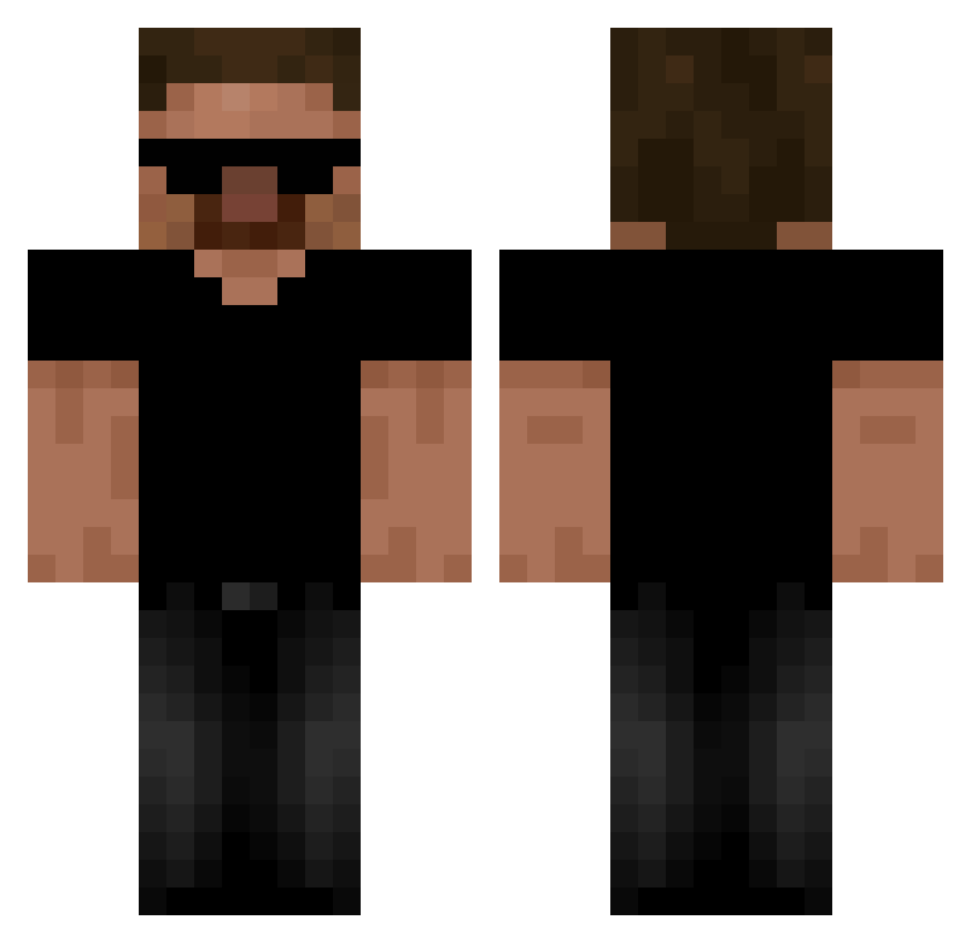 Masenko Minecraft skin, front and back view