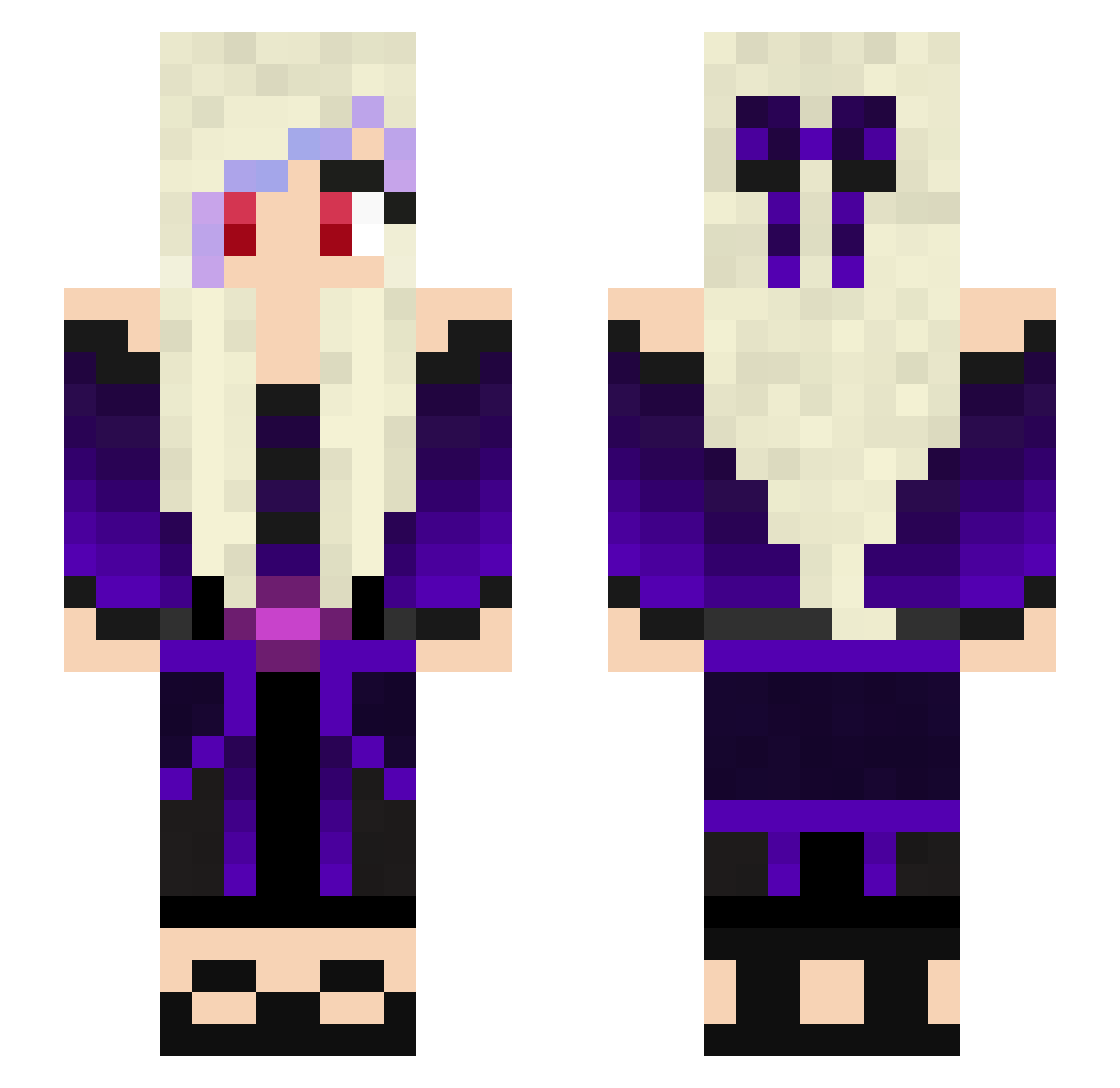 SmenyMine Minecraft skin, front and back view