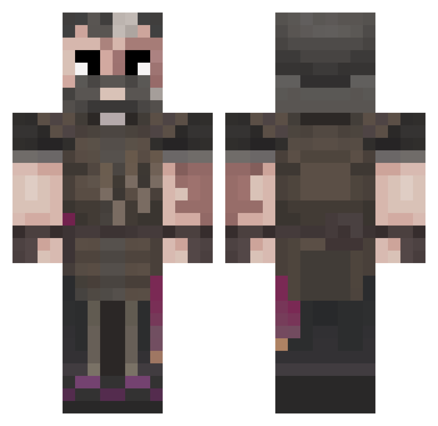 How_They_Suffer Minecraft skin, front and back view